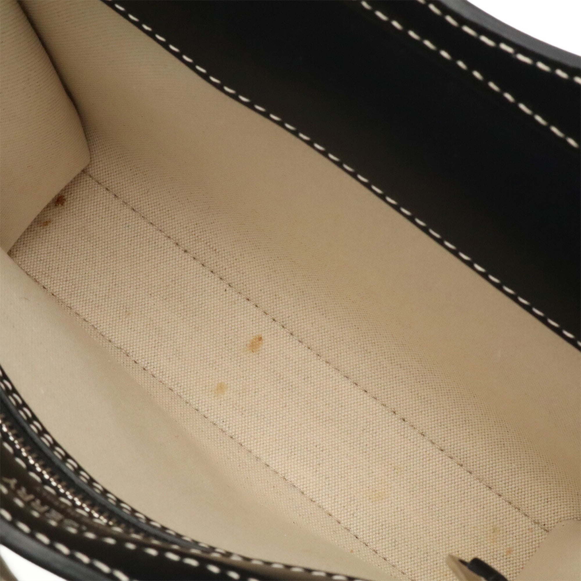 Burberry Black White Canvas Leather Handbag Shoulder Bag (Pre-Owned)