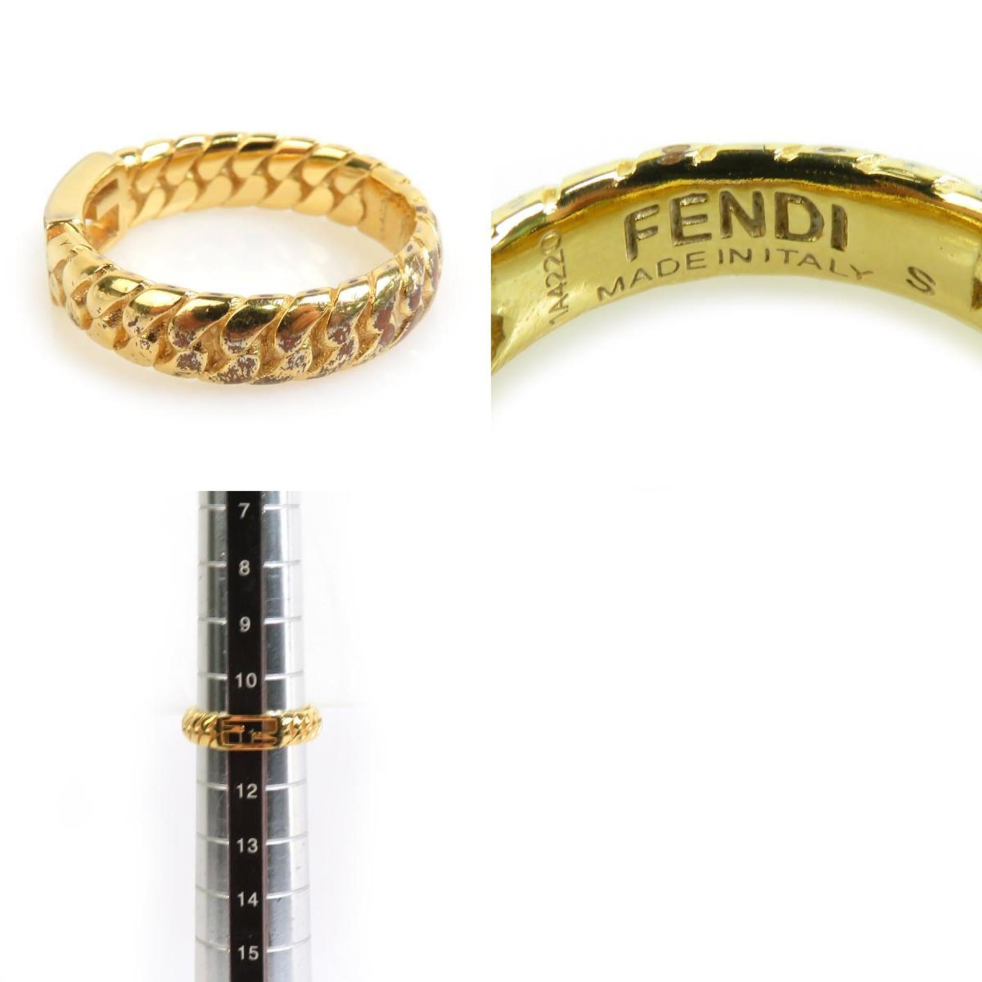 Fendi Gold Metal Band Ring (Pre-Owned)