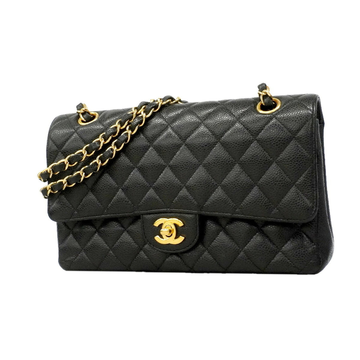 Chanel Black Grained Calfskin Shoulder Bag (Pre-Owned)