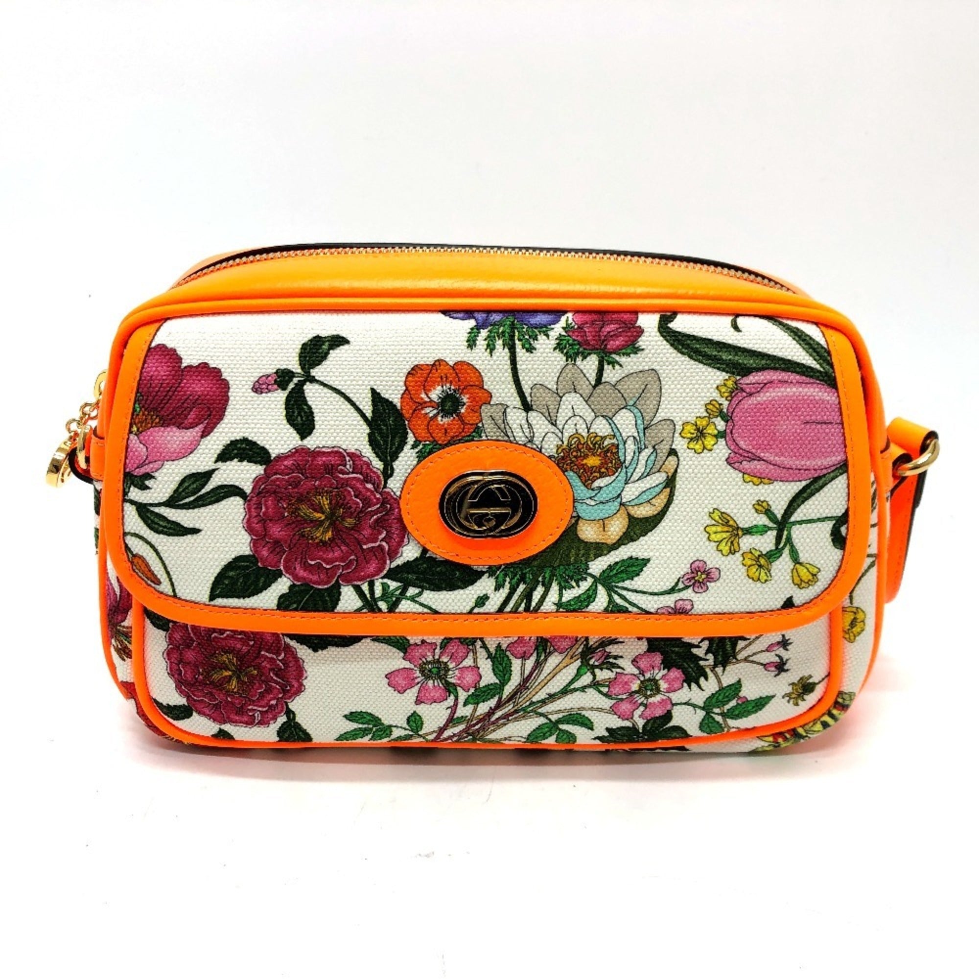 Gucci Multi-Color Canvas Leather Shoulder Bag (Pre-Owned)