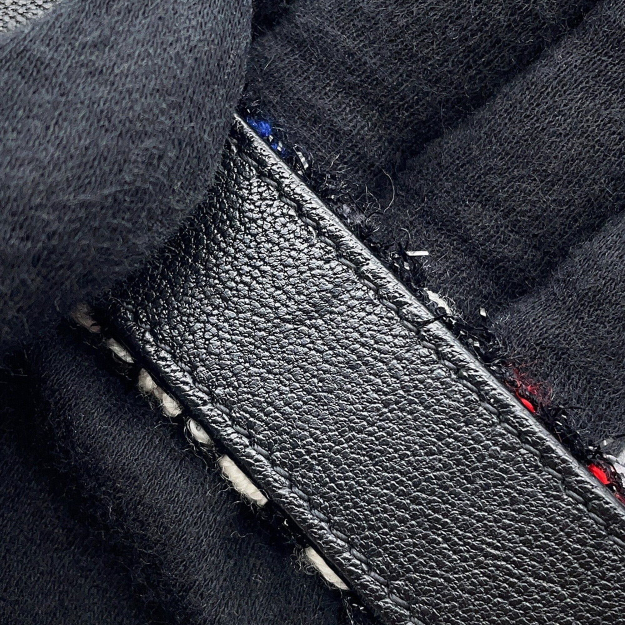 Chanel Black Red Color Tweed Nylon Shoulder Bag (Pre-Owned)