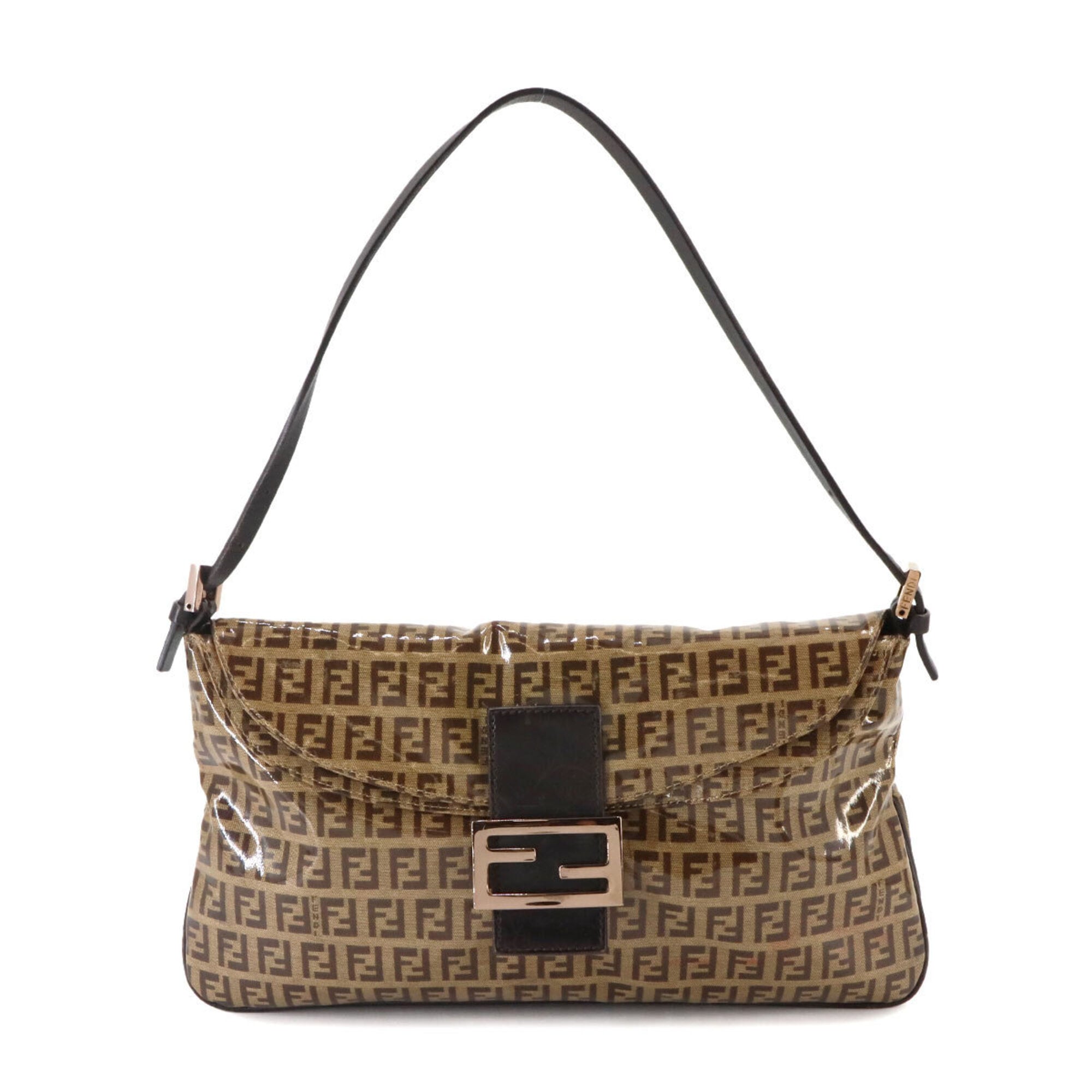 Fendi Beige Brown Zucchino Handbag Shoulder Bag (Pre-Owned)