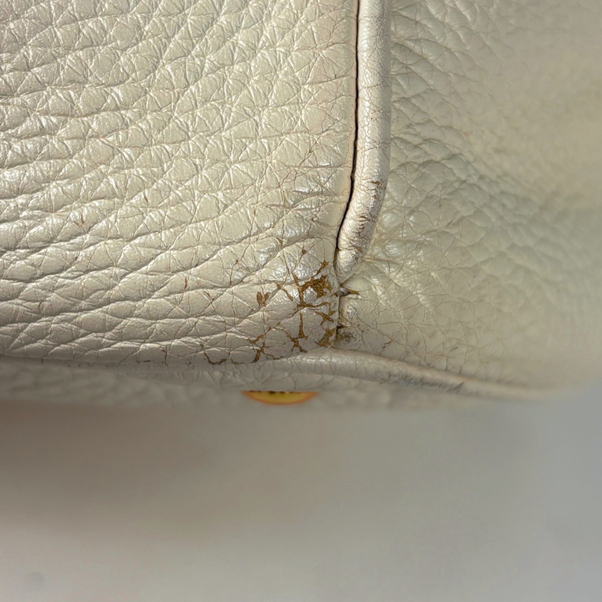 Prada Ivory Leather Handbag Tote Bag (Pre-Owned)