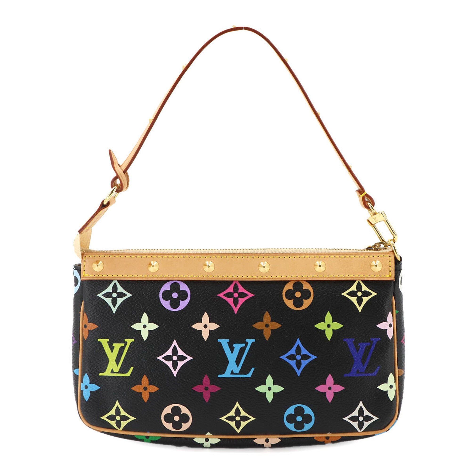 Louis Vuitton Multi-Color Noir Monogram Multicolore Handbag Pochette (Pre-Owned)