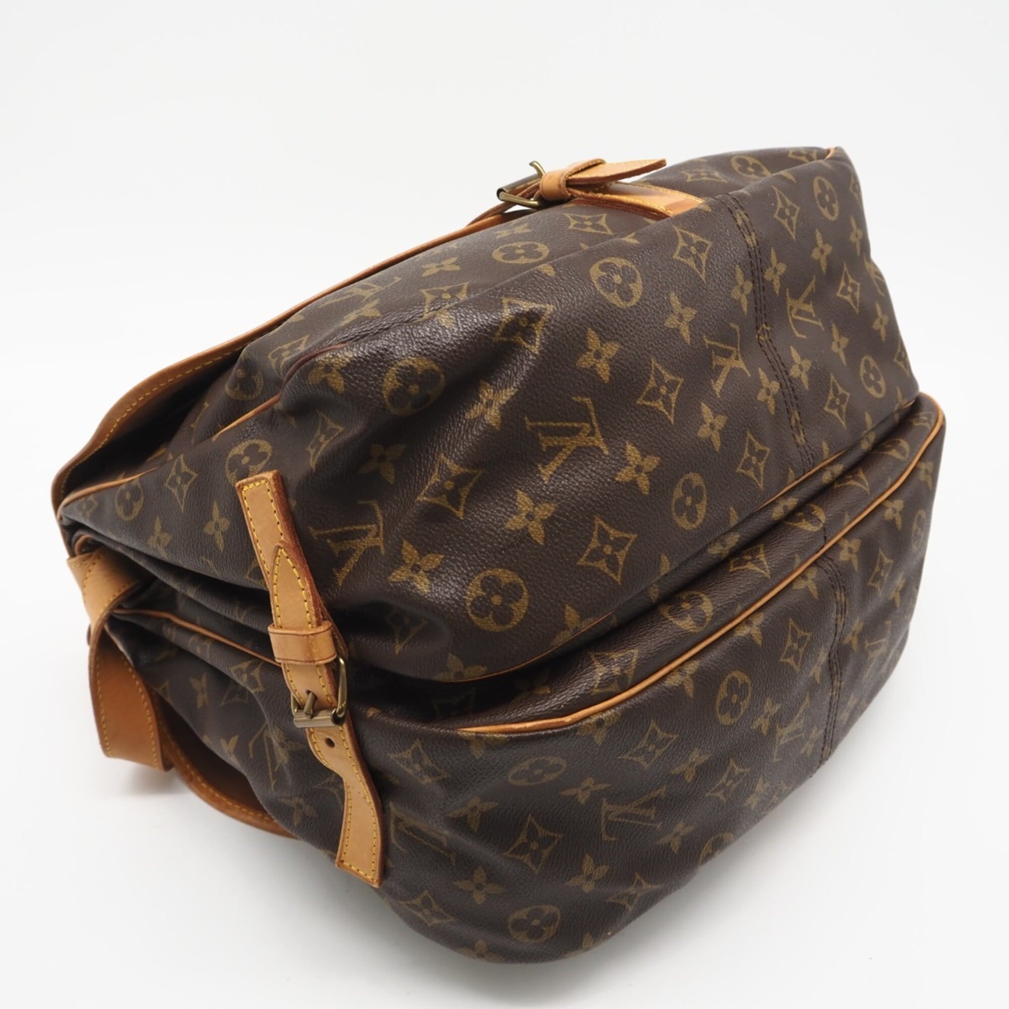 Louis Vuitton Monogram Brown Coated Canvas Leather Shoulder Bag (Pre-Owned)