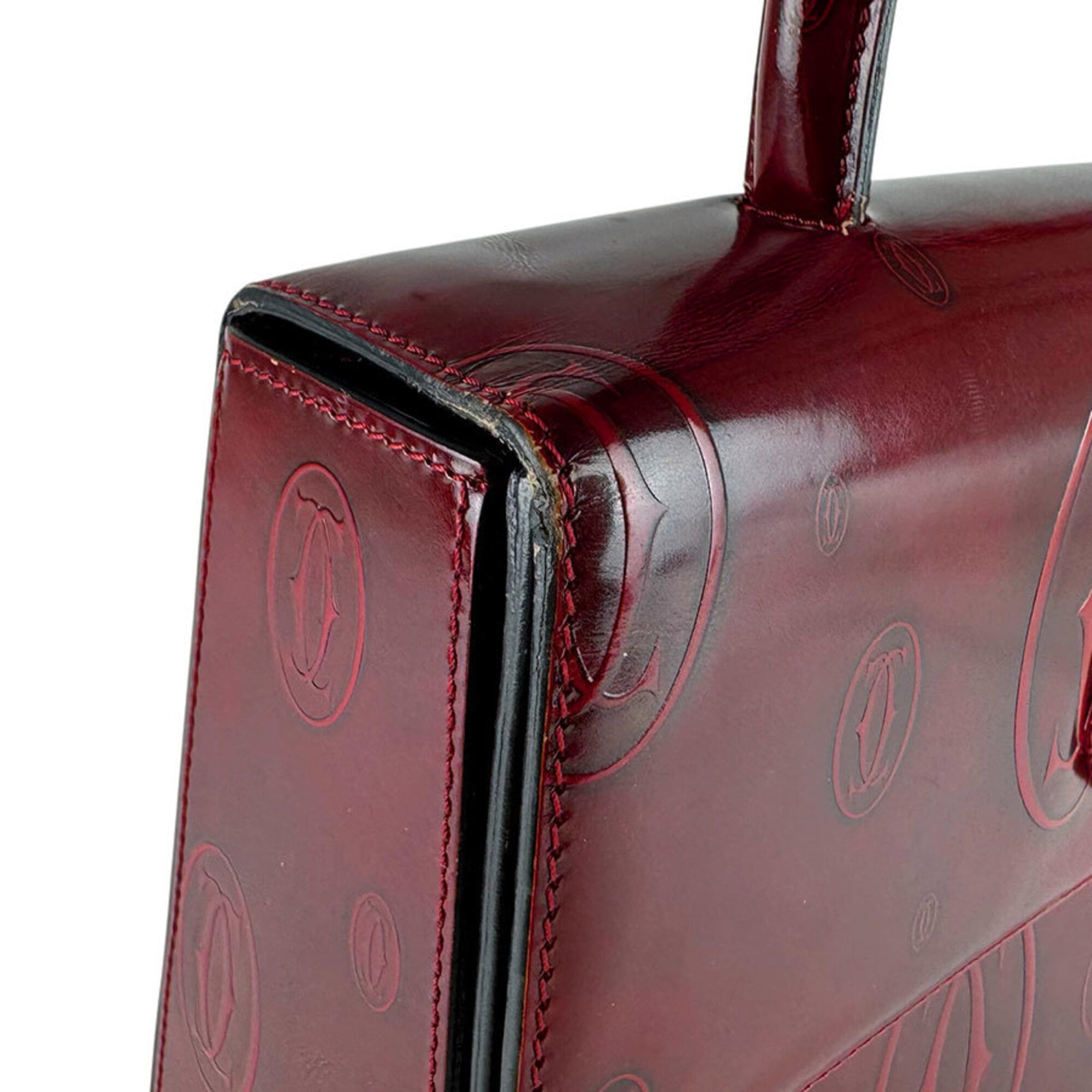 Cartier Bordeaux Leather Handbag (Pre-Owned)