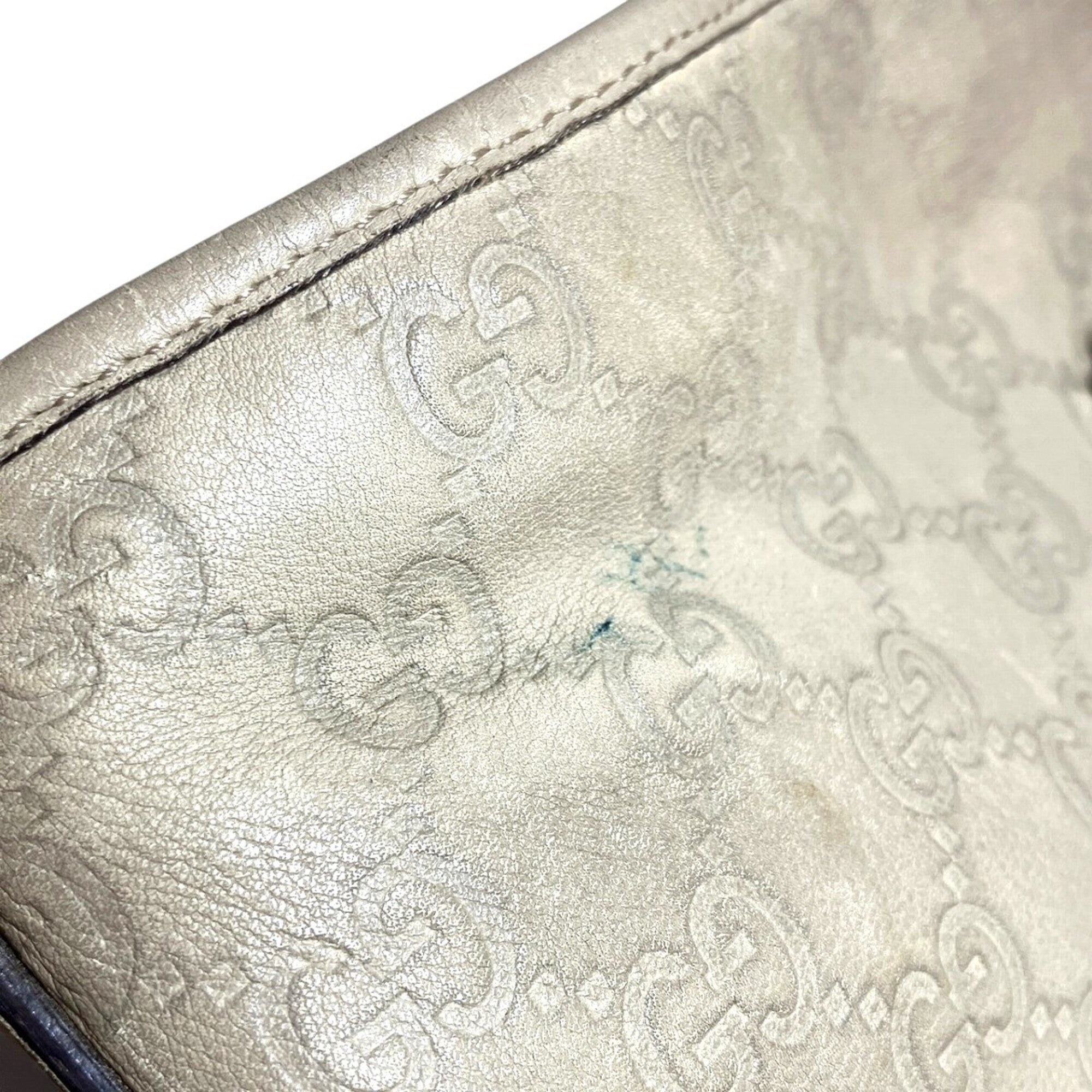Gucci Ivory Leather Shoulder Bag (Pre-Owned)