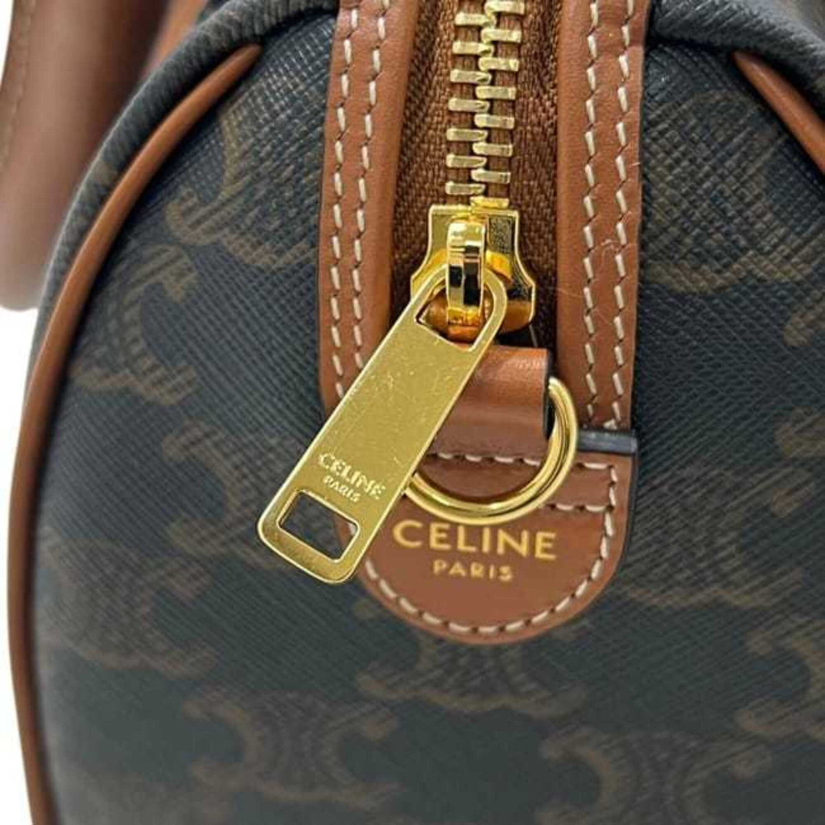 Celine Brown Pvc Leather Boston Bag (Pre-Owned)