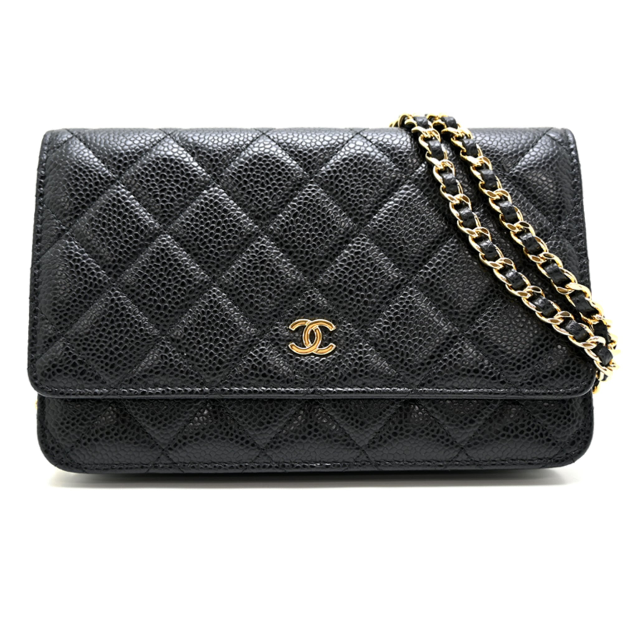 Chanel Grained Calfskin Chain/Shoulder Wallet (Pre-Owned)