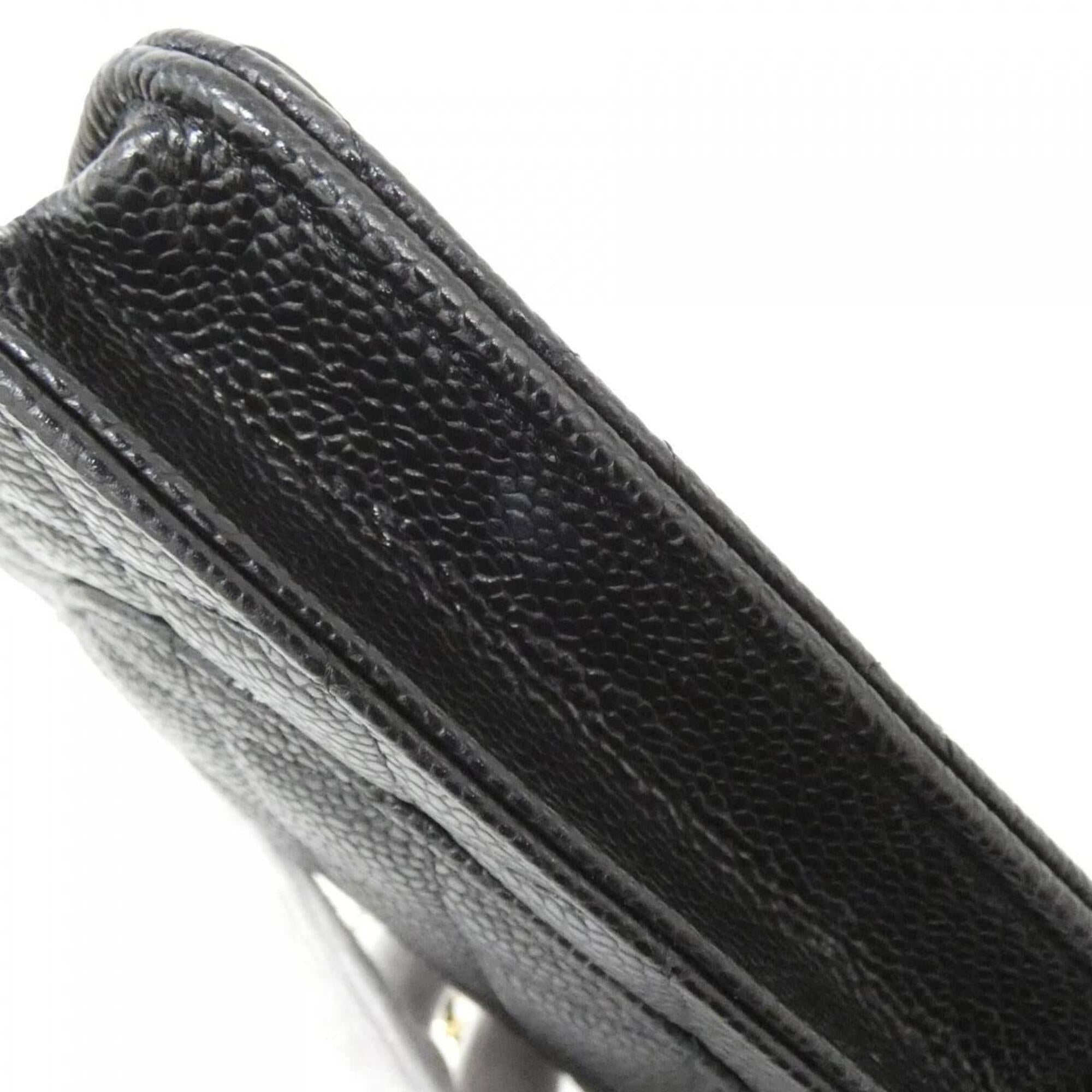 Chanel Black Bordeaux Grained Calfskin Chain/Shoulder Wallet (Pre-Owned)