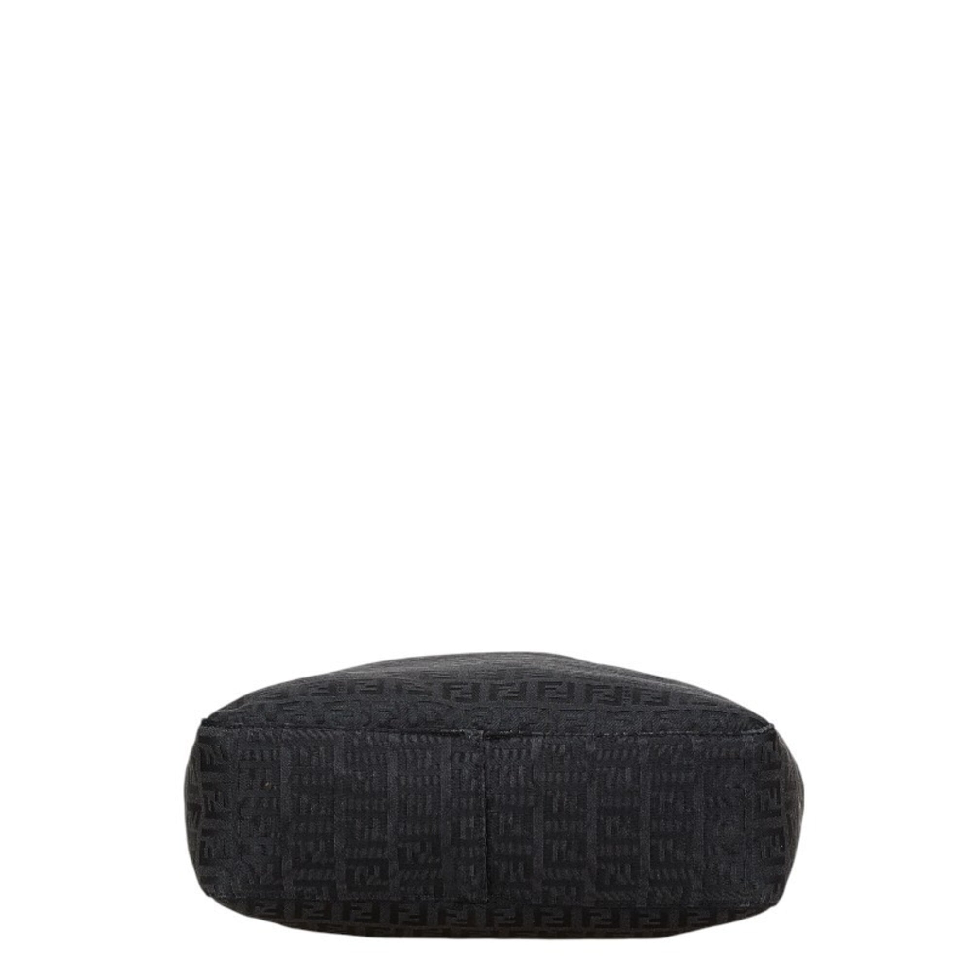 Fendi Zucchino Black Canvas Leather Handbag Pouch (Pre-Owned)