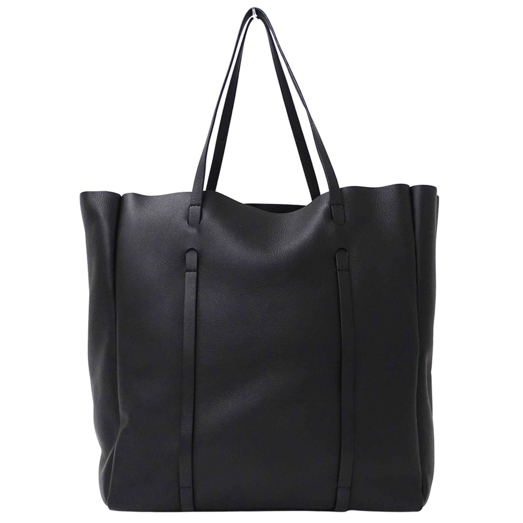 Balenciaga Black Leather Handbag Tote Bag (Pre-Owned)