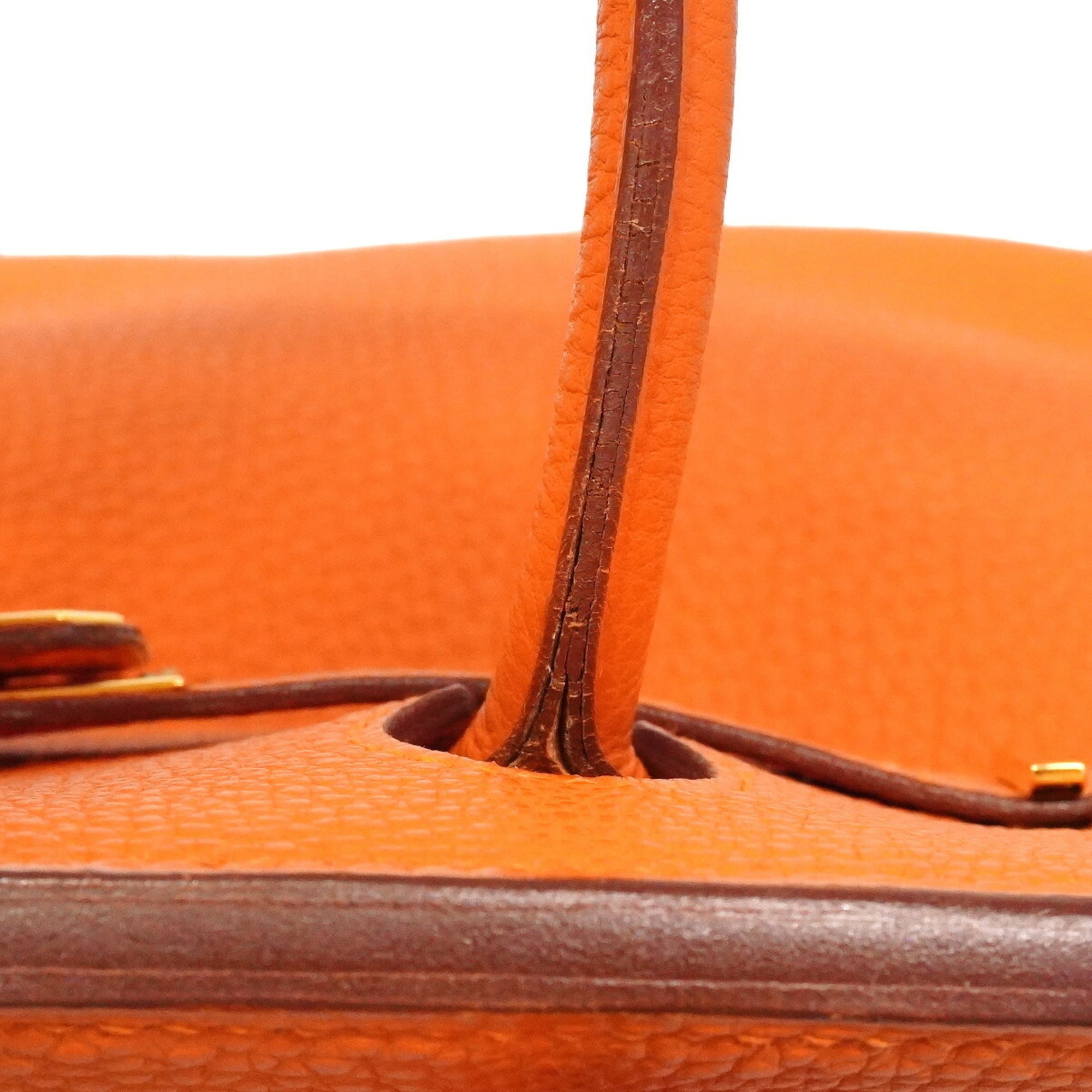 Hermes Orange Togo Leather Handbag (Pre-Owned)