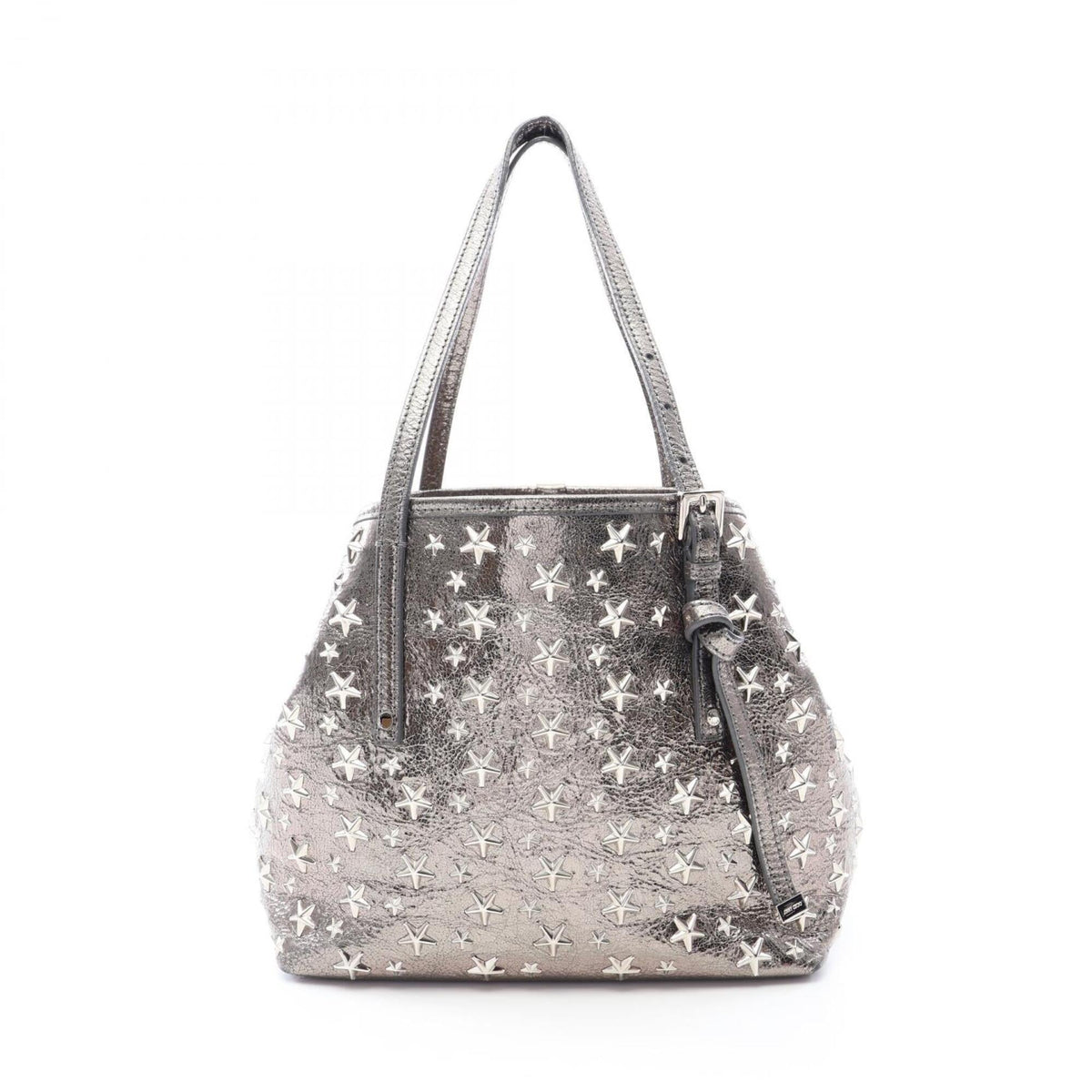 Jimmy Choo Silver Leather Handbag Tote Bag (Pre-Owned)