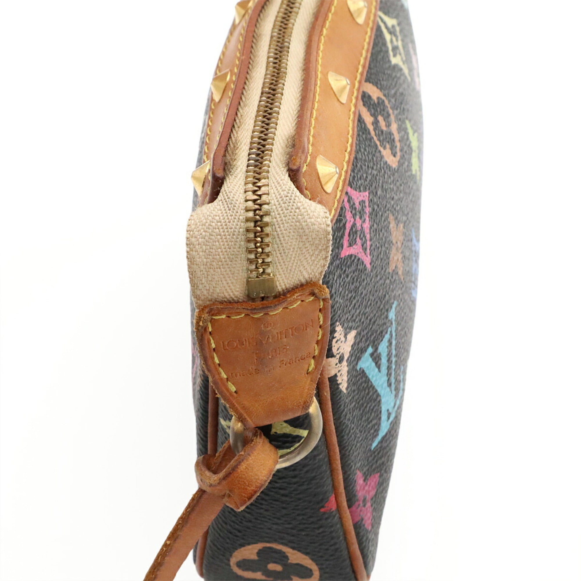 Louis Vuitton Black Monogram Multi-Color Noir Monogram Multicolore Handbag Pochette Pouch (Pre-Owned)