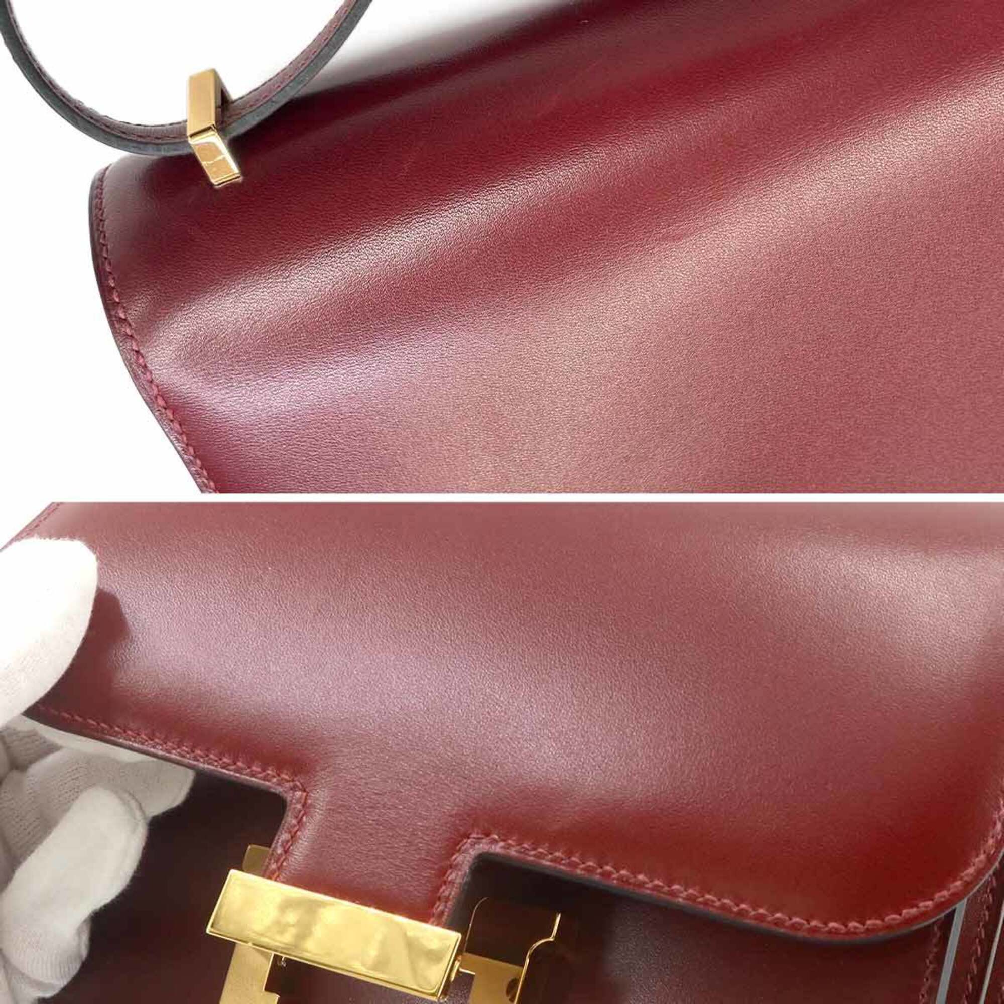 Hermes Constance Rouge H Box Calf Leather Handbag Shoulder Bag (Pre-Owned)