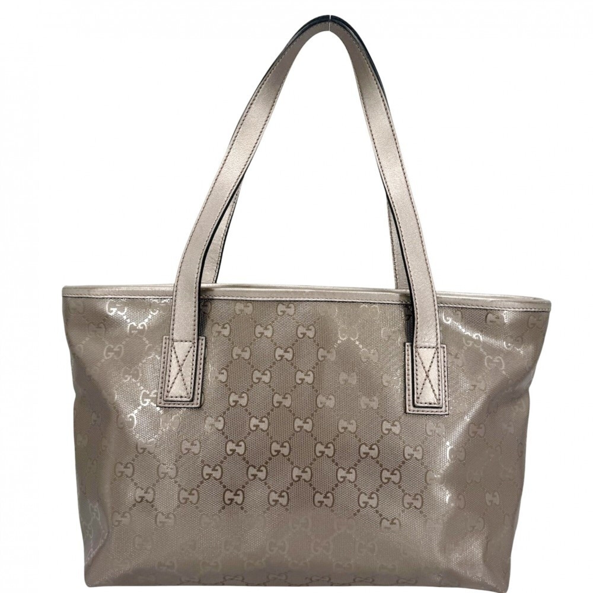 Gucci Metallic Pink White Gg Imprimé Coated Canvas Handbag Tote Bag (Pre-Owned)