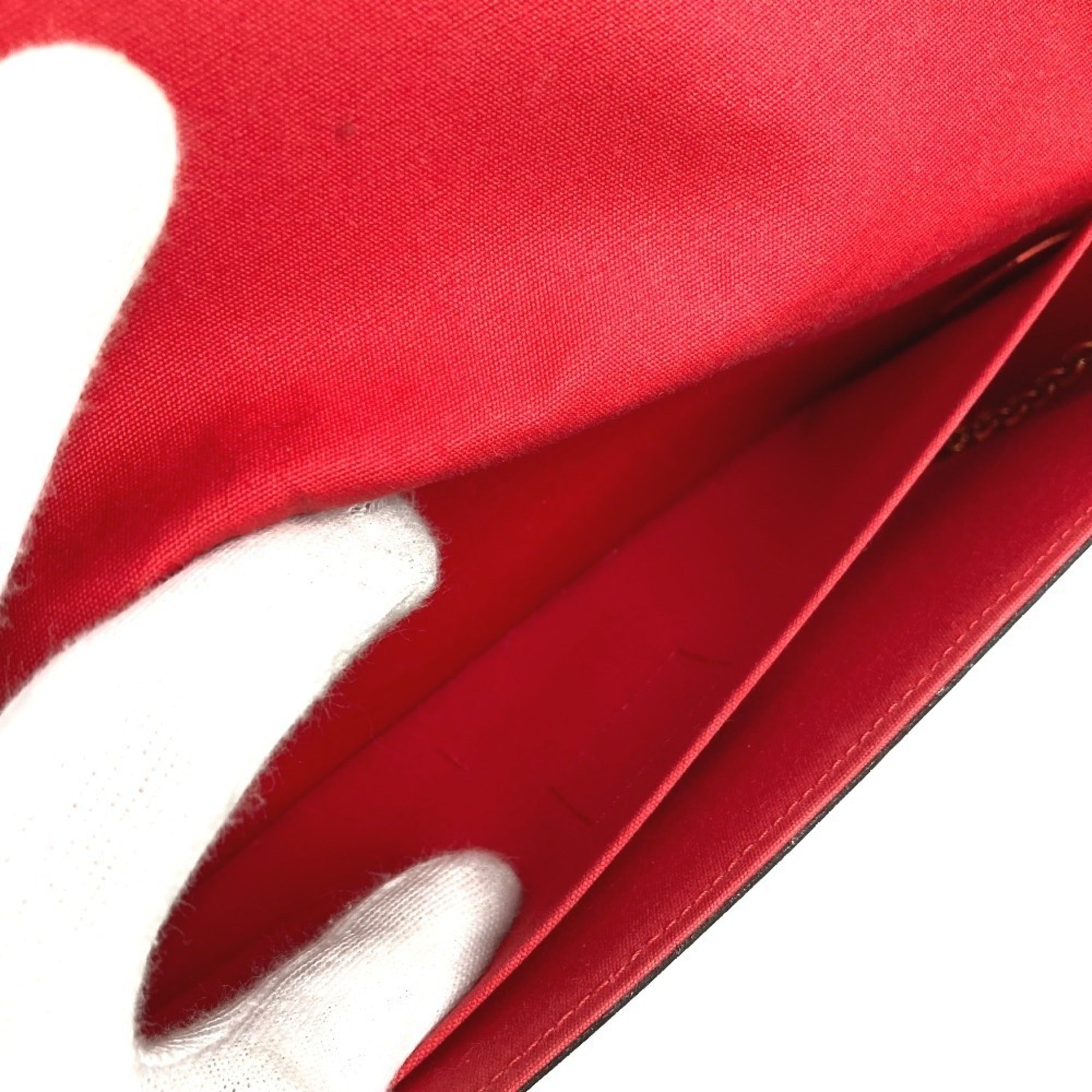 Louis Vuitton Red Color Monogram Vernis Canvas Clutch Bag Pochette Shoulder Bag (Pre-Owned)