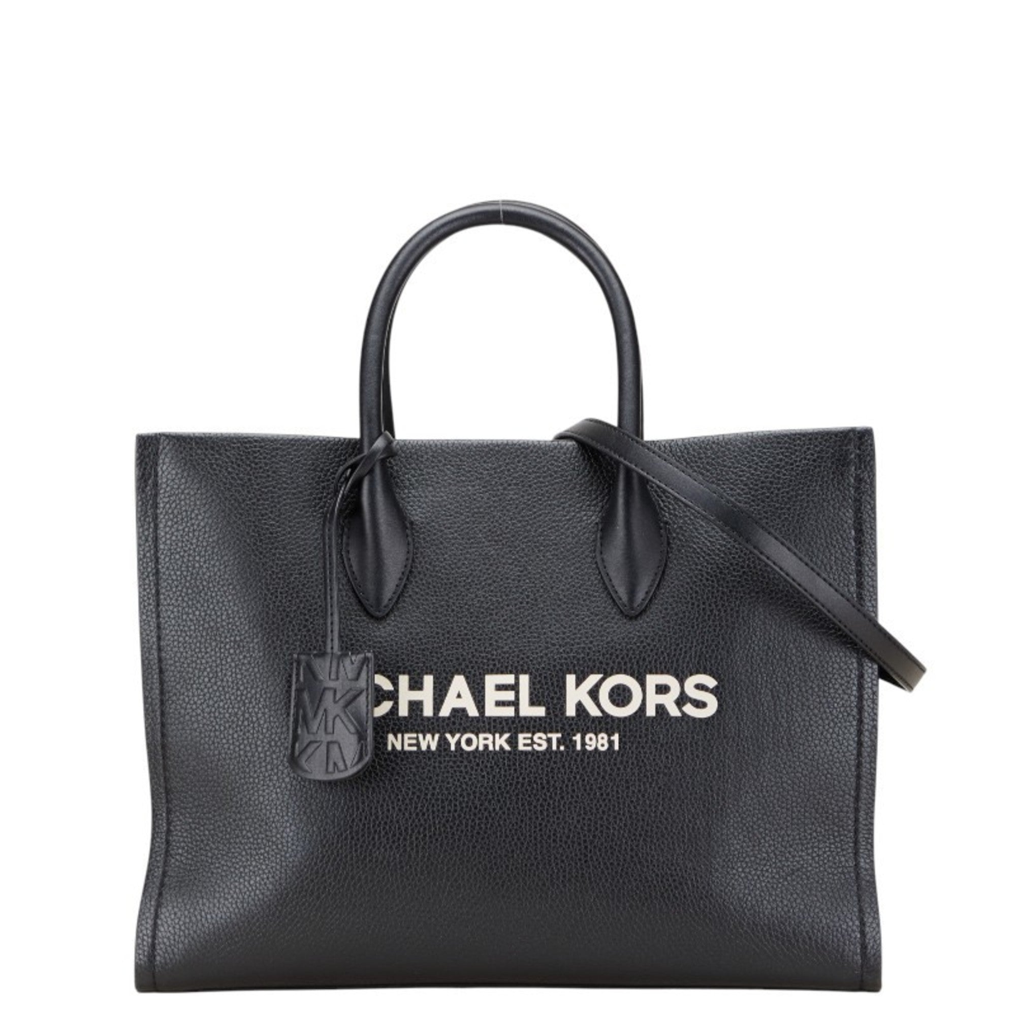 Michael Kors Black Leather Shoulder Bag Tote Bag (Pre-Owned)