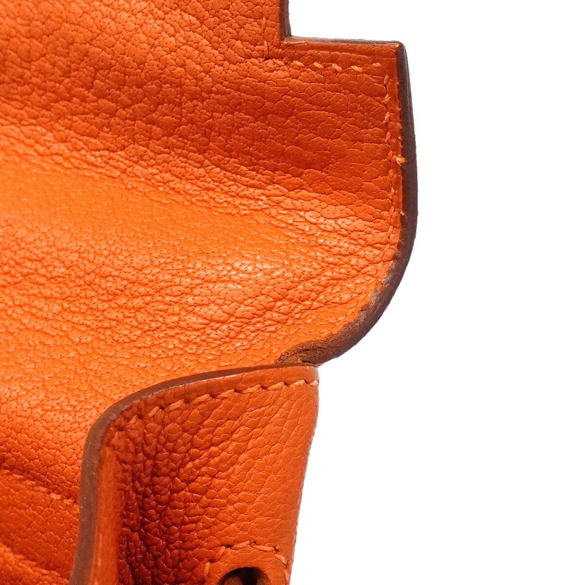 Hermes Orange Chevre Leather Handbag (Pre-Owned)