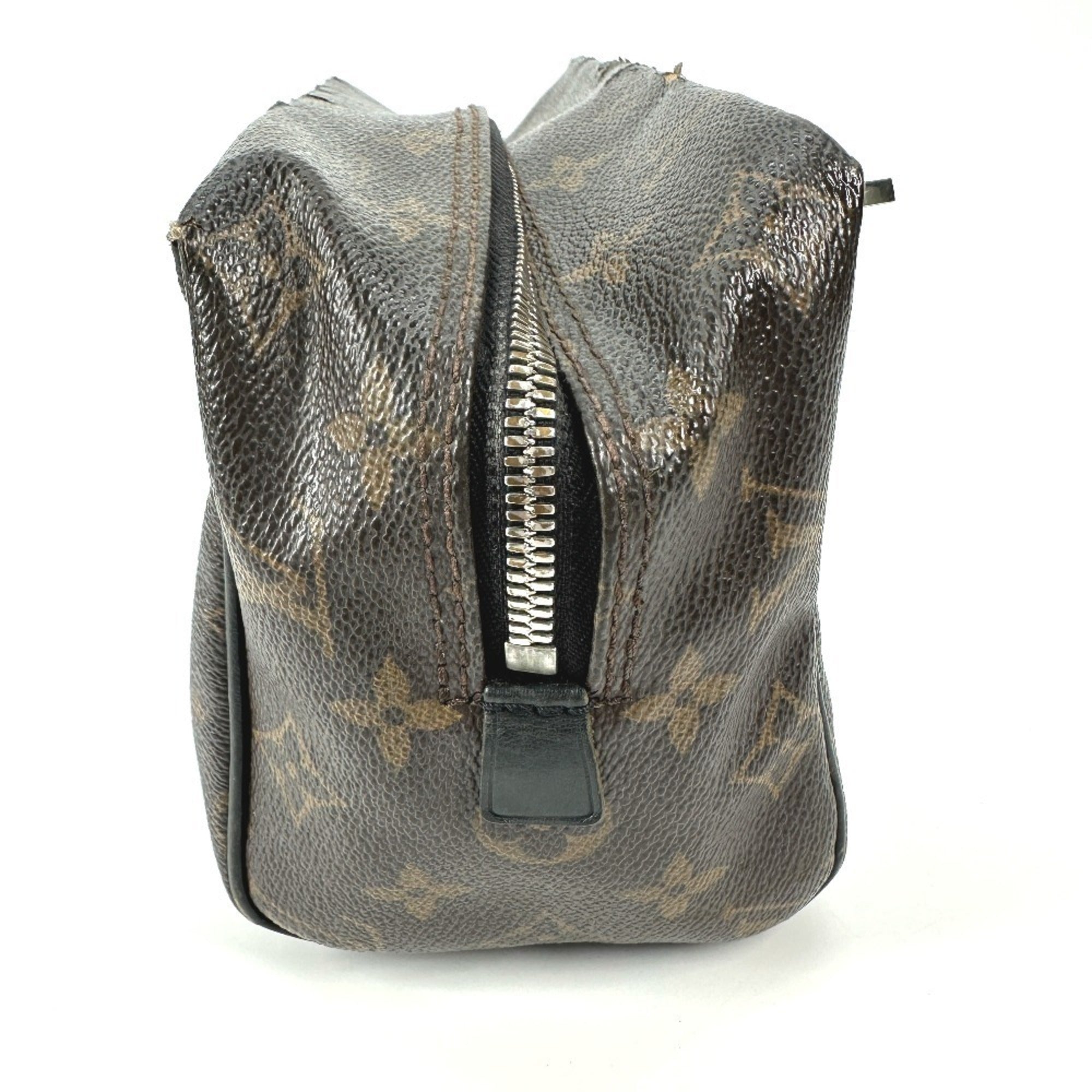 Louis Vuitton Black Brown Monogram Canvas Clutch Bag Pouch (Pre-Owned)