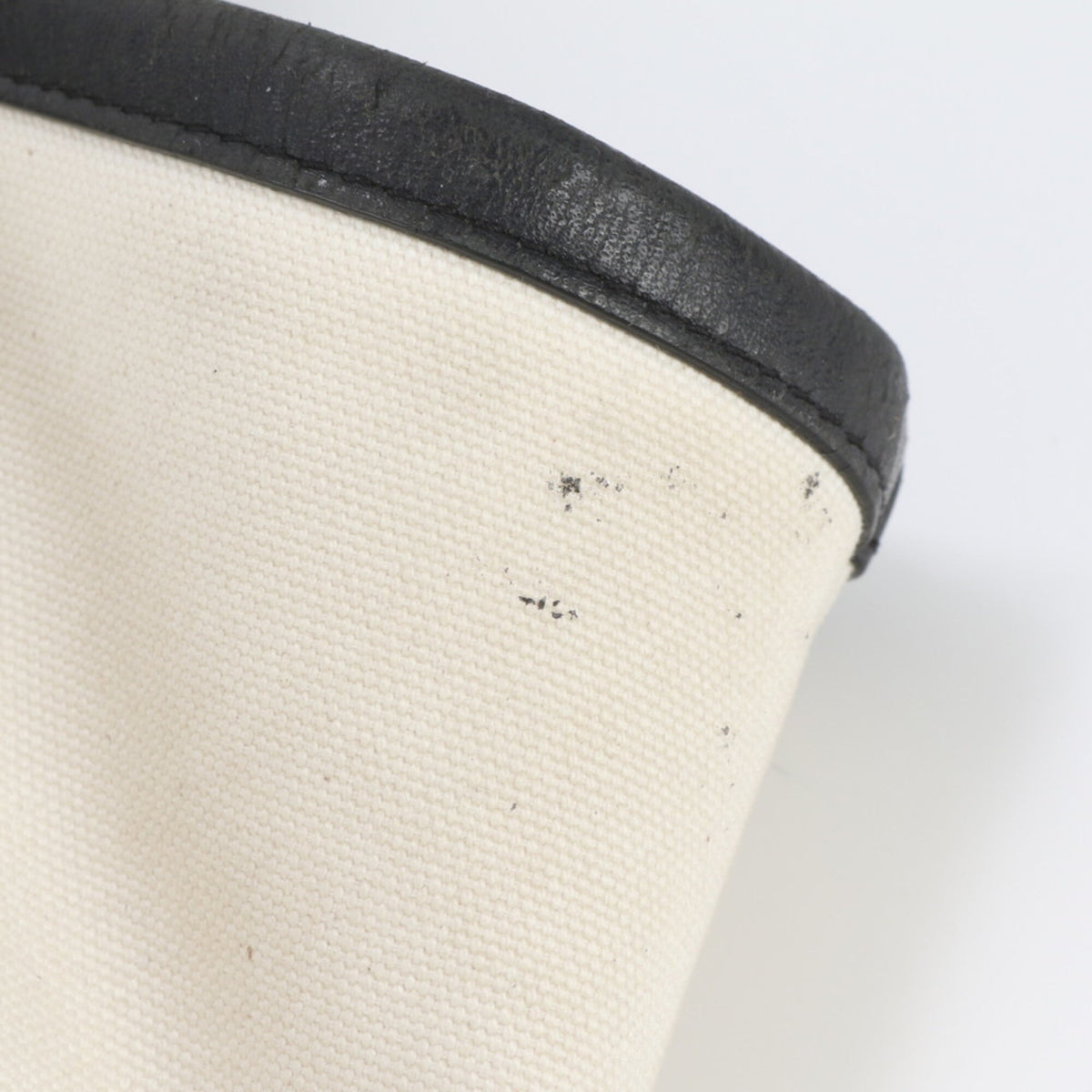 Balenciaga Black Ivory Leather Canvas Handbag Shoulder Bag Tote Bag (Pre-Owned)