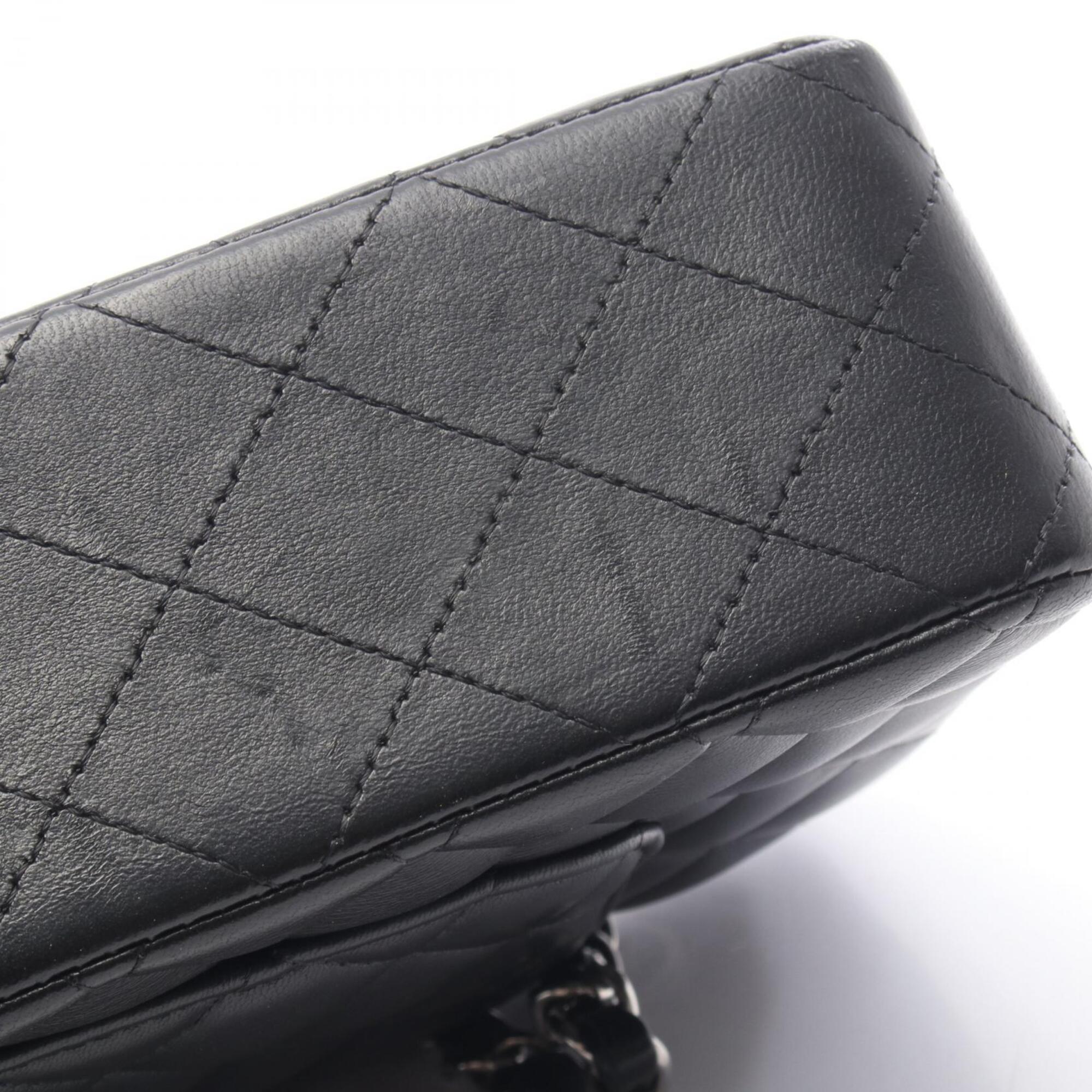 Chanel Black Leather Handbag Shoulder Bag (Pre-Owned)