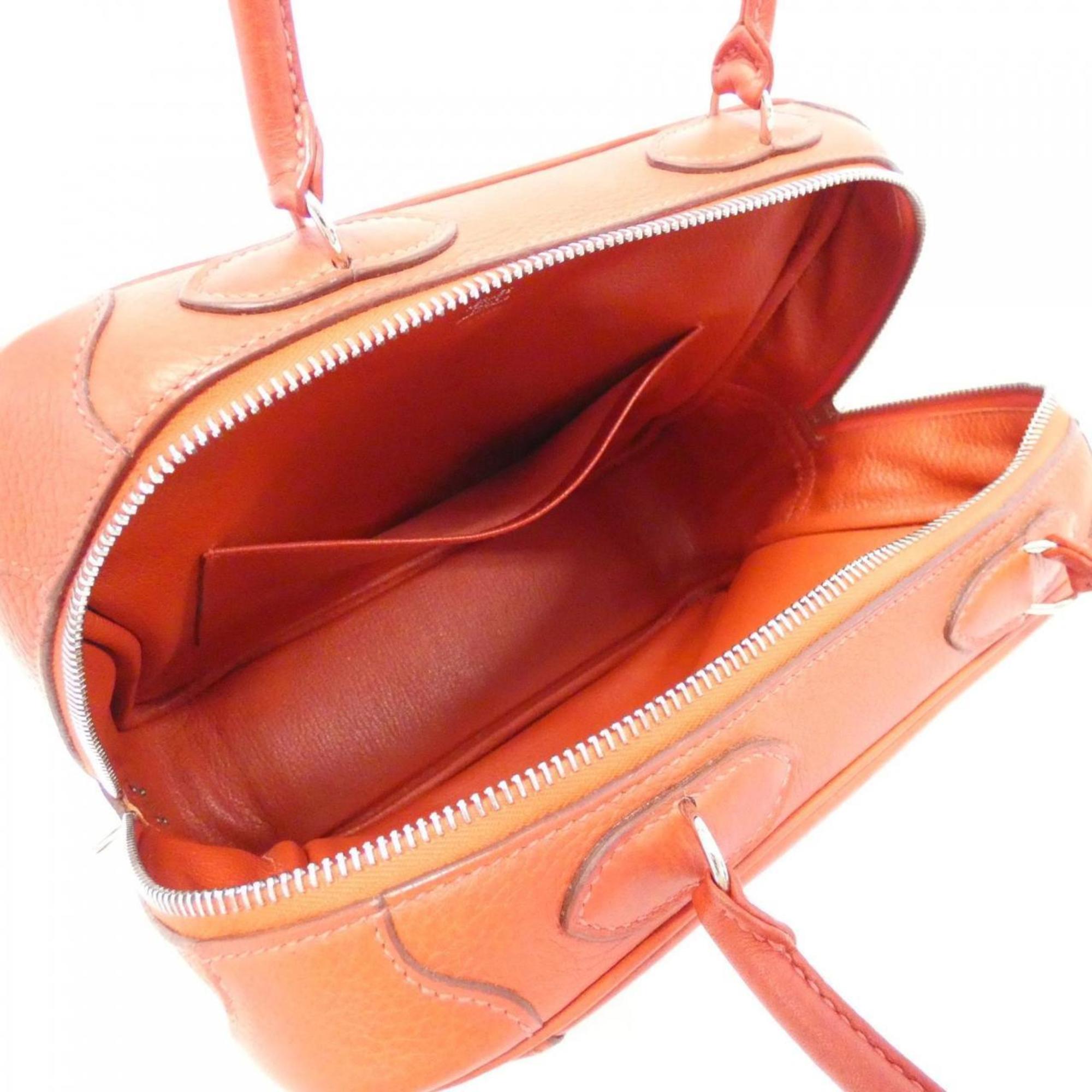 Hermes Silver Taurillon Clemence Leather Handbag (Pre-Owned)