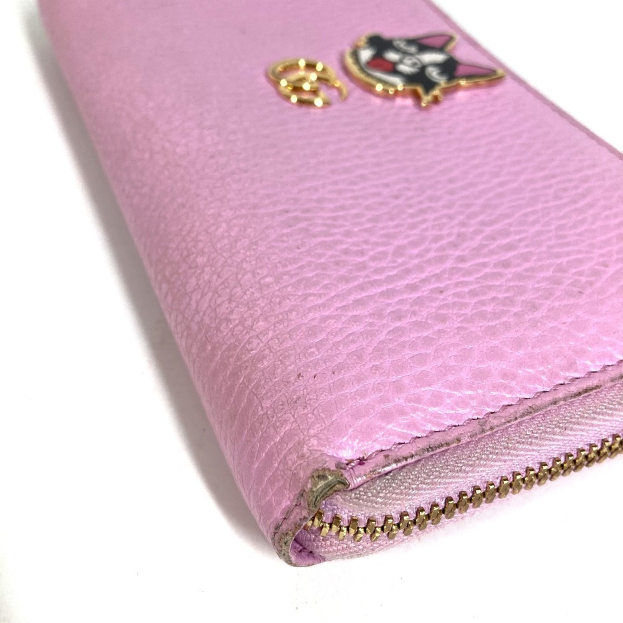 Gucci Pink Leather Long Wallet (Bi-Fold) (Pre-Owned)