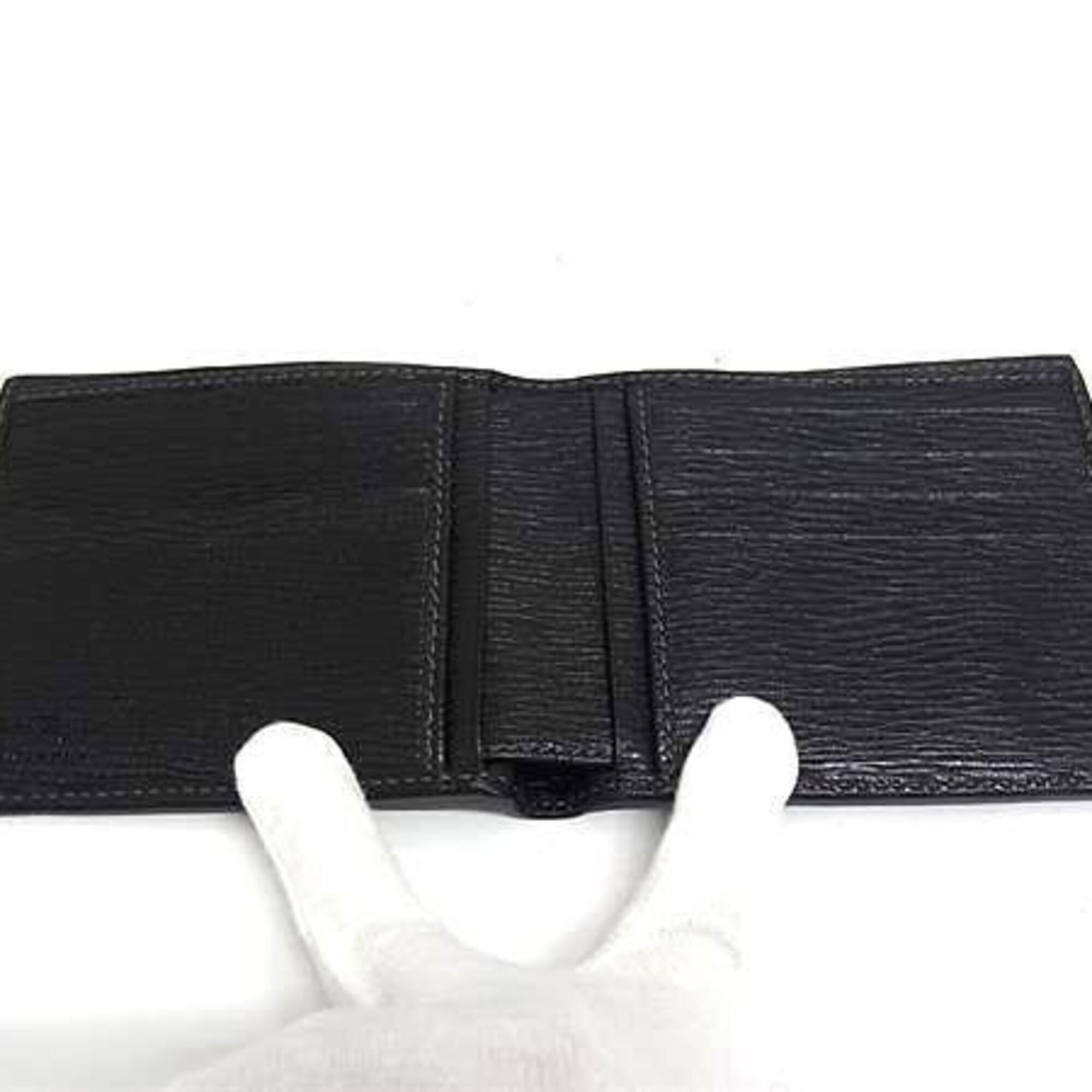 Salvatore Ferragamo Black Leather Wallet (Bi-Fold) (Pre-Owned)