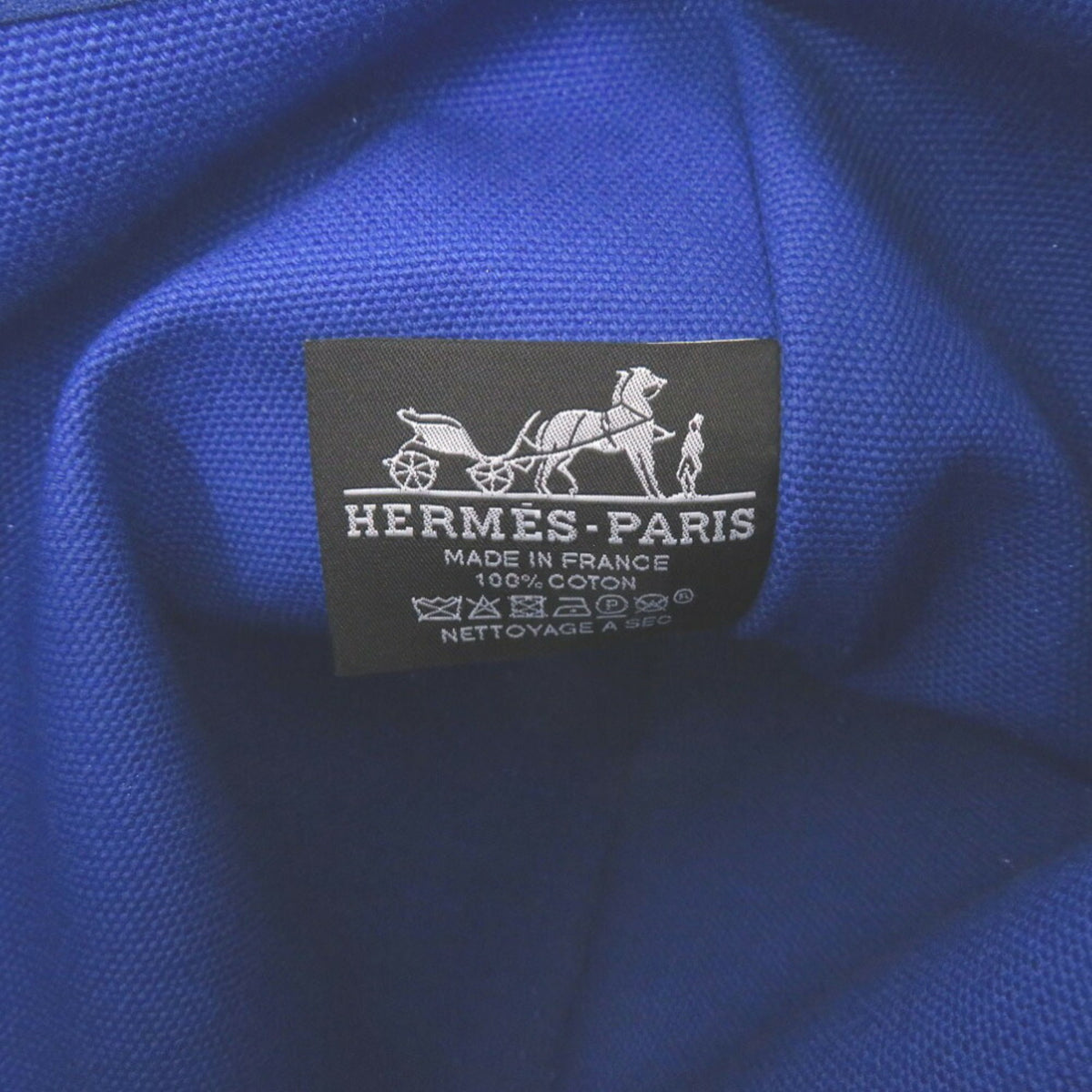 Hermes Blue Cotton Canvas Pouch (Pre-Owned)