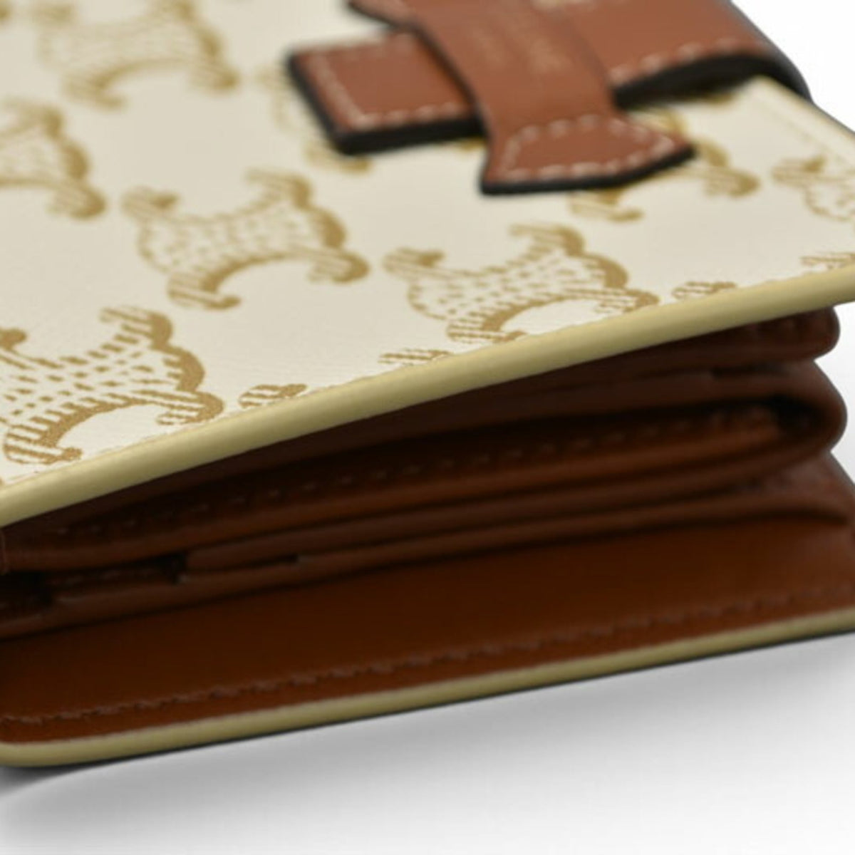 Celine Brown Ivory Coated Canvas Wallet (Bi-Fold) (Pre-Owned)