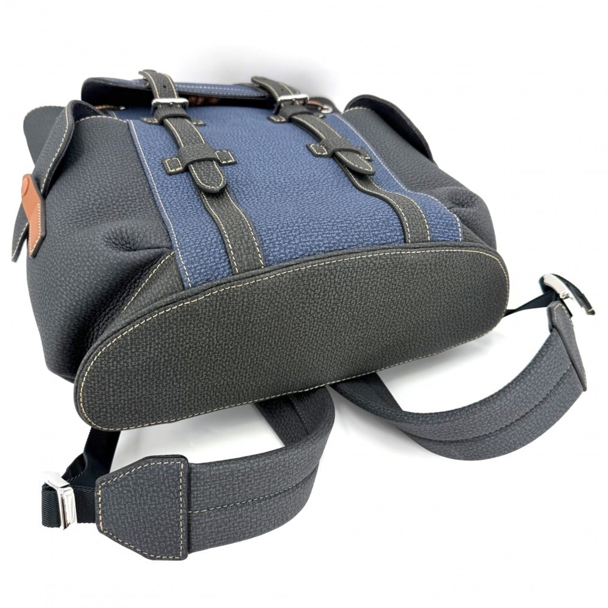 Louis Vuitton Blue Gray Leather Backpack (Pre-Owned)