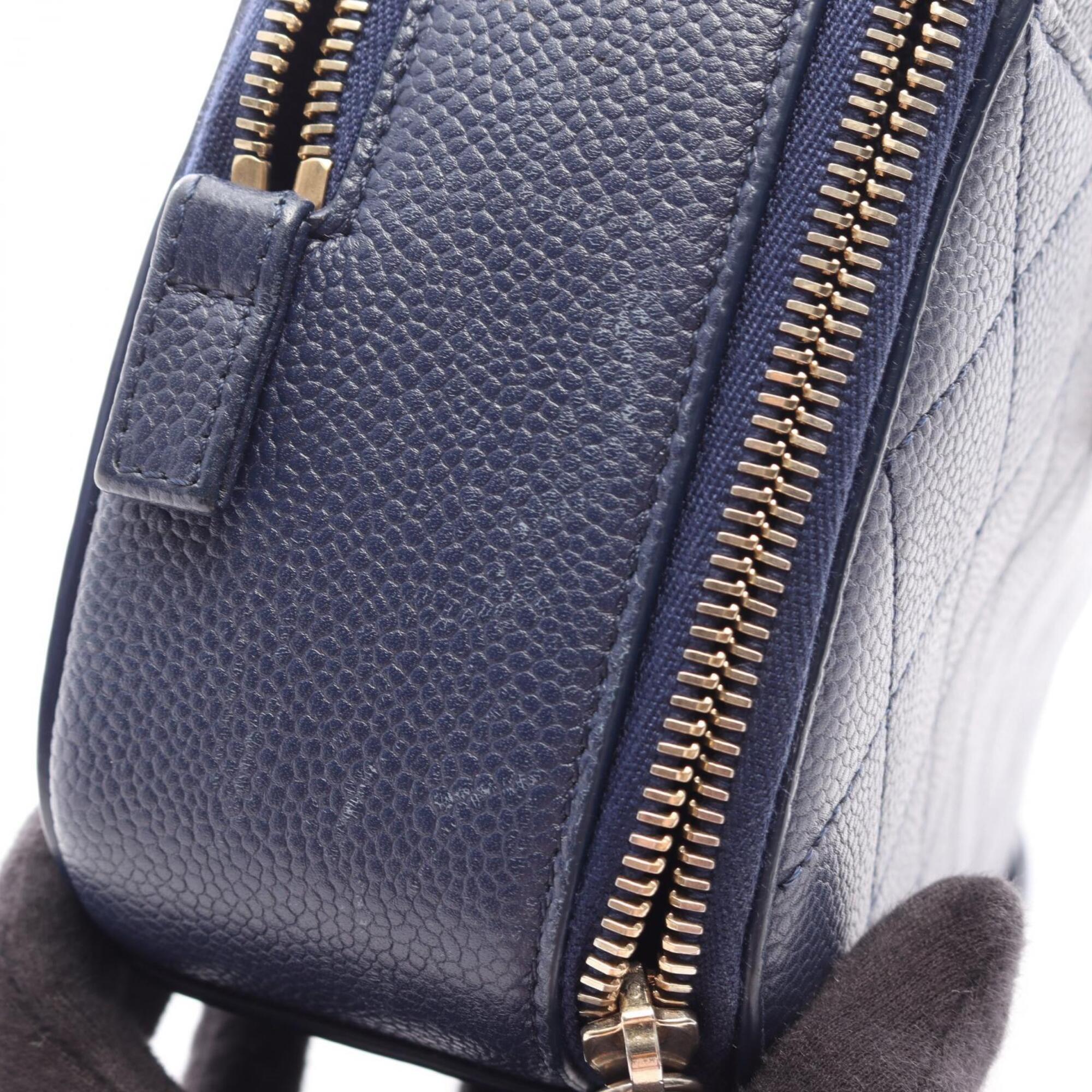 Chanel Blue Grained Calfskin Handbag Shoulder Bag (Pre-Owned)