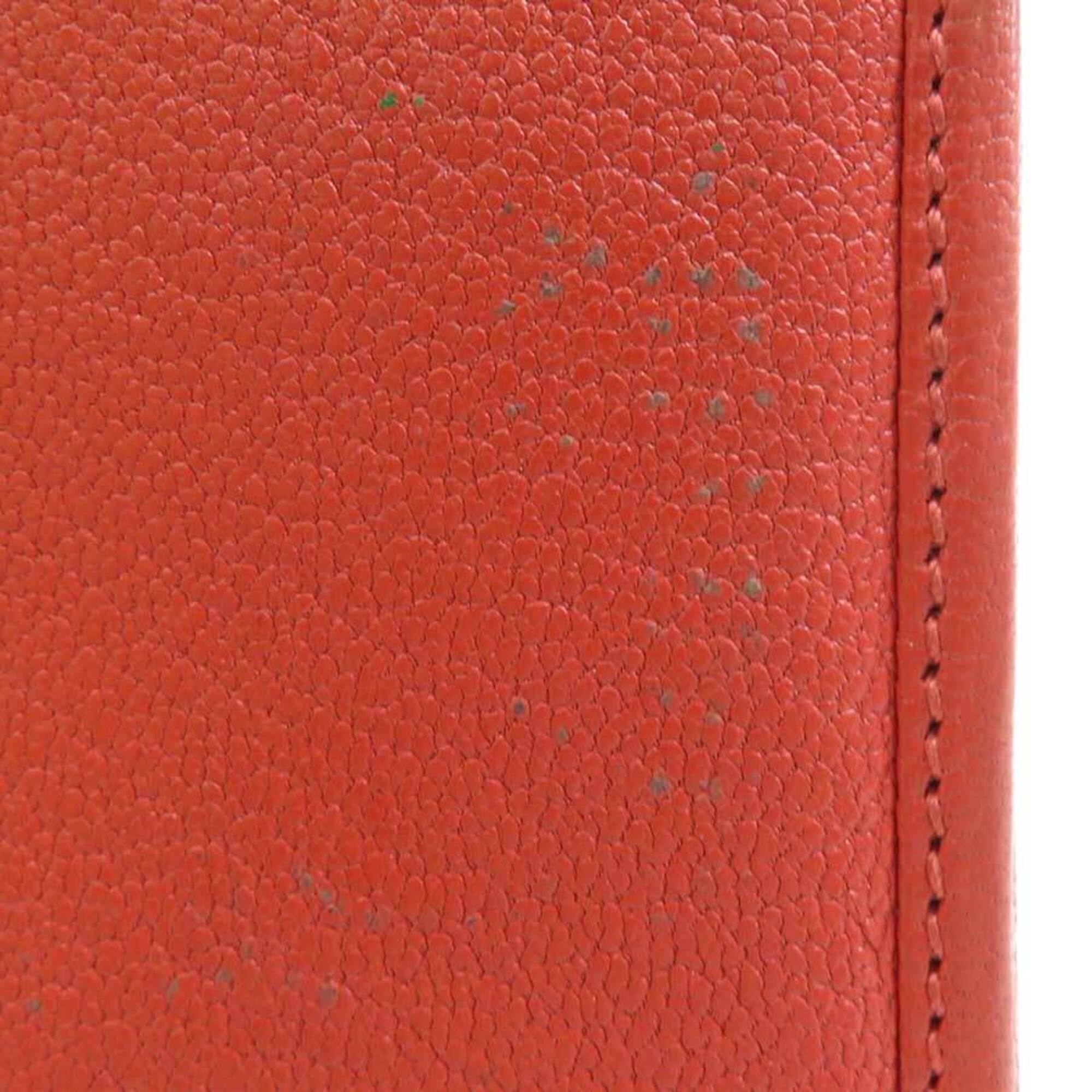 Loewe Orange Red Leather Coin Purse/Coin Case (Pre-Owned)