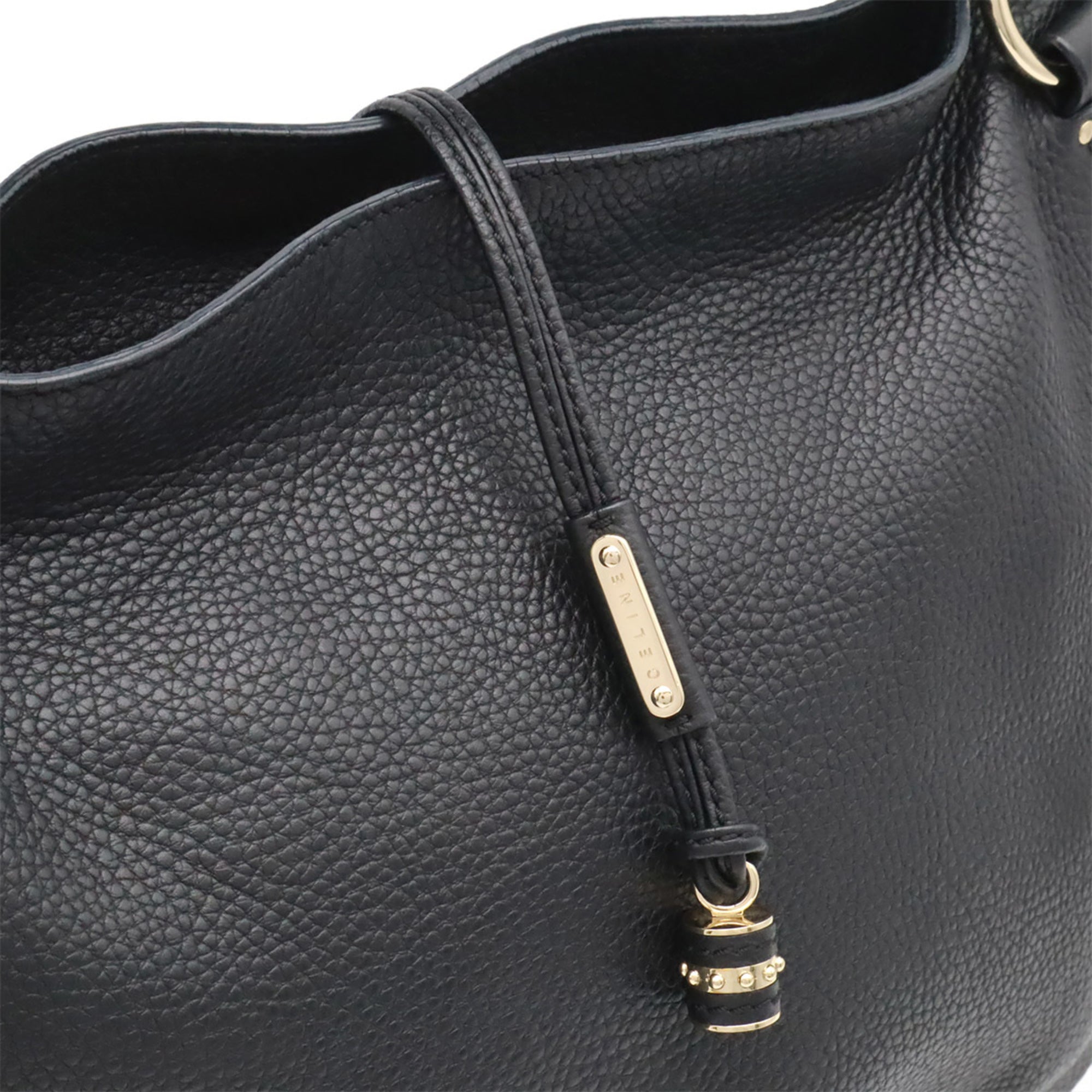 Celine Black White Leather Handbag Shoulder Bag (Pre-Owned)