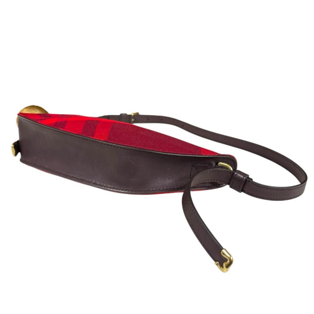 Burberry Red Color Canvas Shoulder Bag (Pre-Owned)