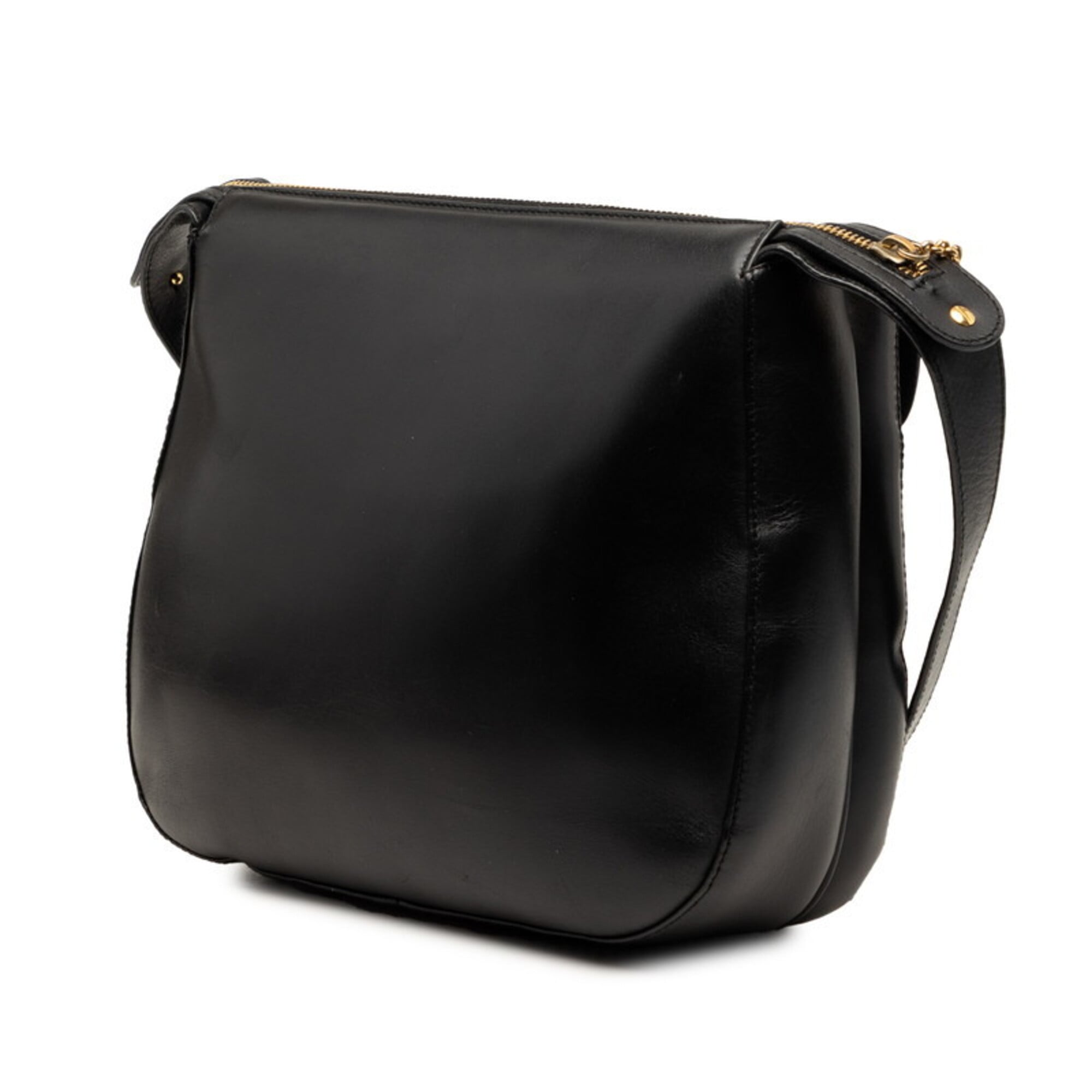 Salvatore Ferragamo Black Leather Shoulder Bag (Pre-Owned)