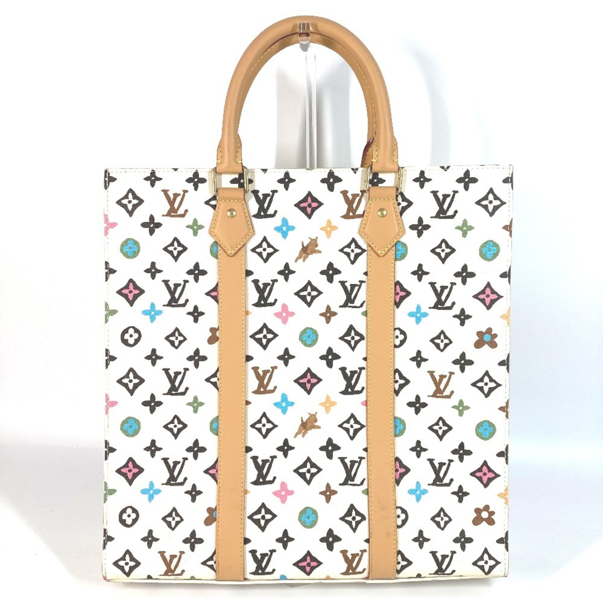 Louis Vuitton Beige Multi-Color Handbag Tote Bag (Pre-Owned)