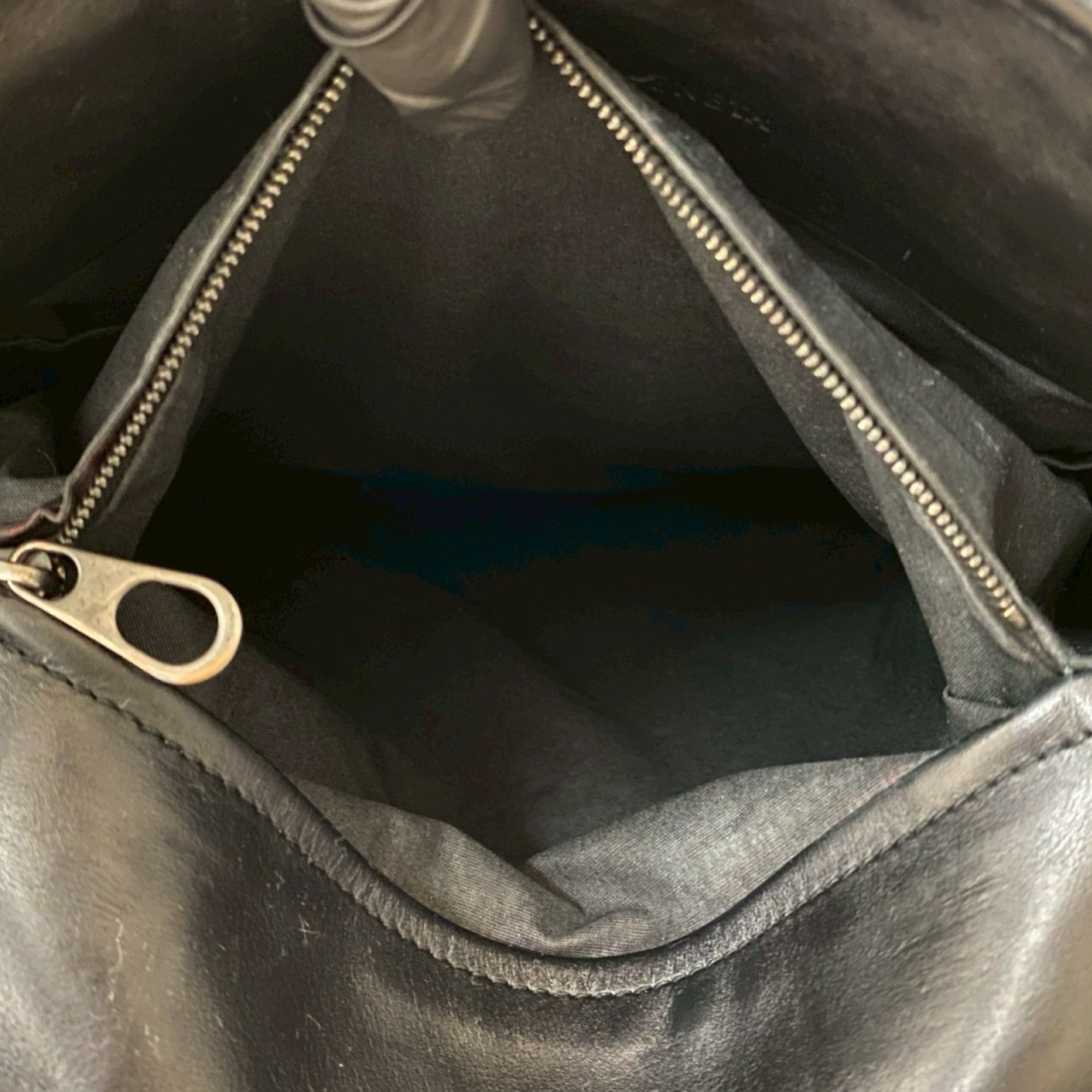Bottega Veneta Black Leather Handbag Shoulder Bag Tote Bag (Pre-Owned)