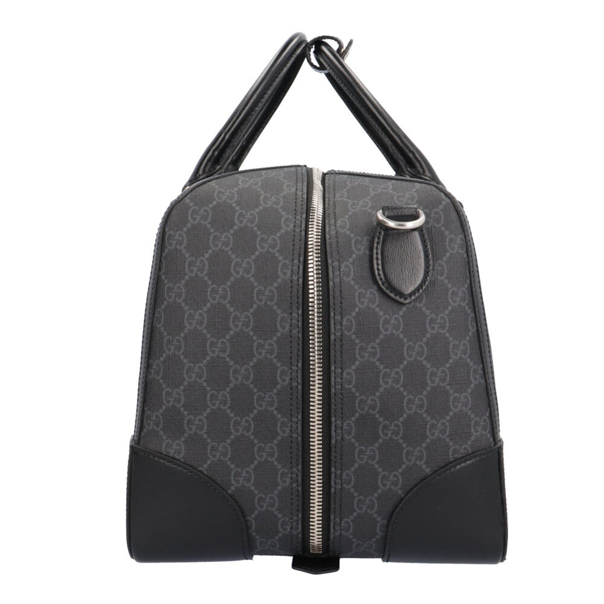 Gucci Black Gray Gg Supreme Boston Bag (Pre-Owned)