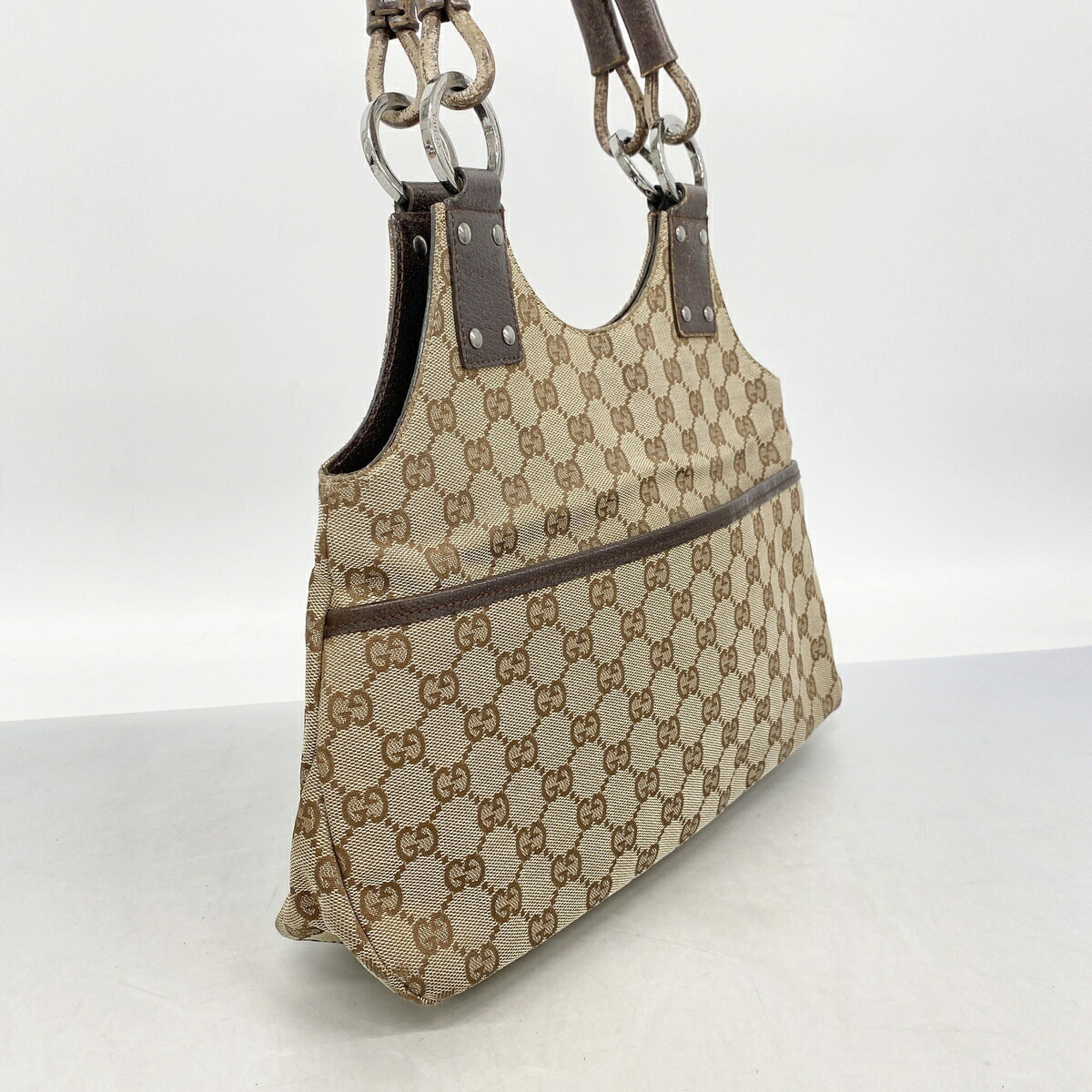 Gucci Beige Canvas Handbag (Pre-Owned)