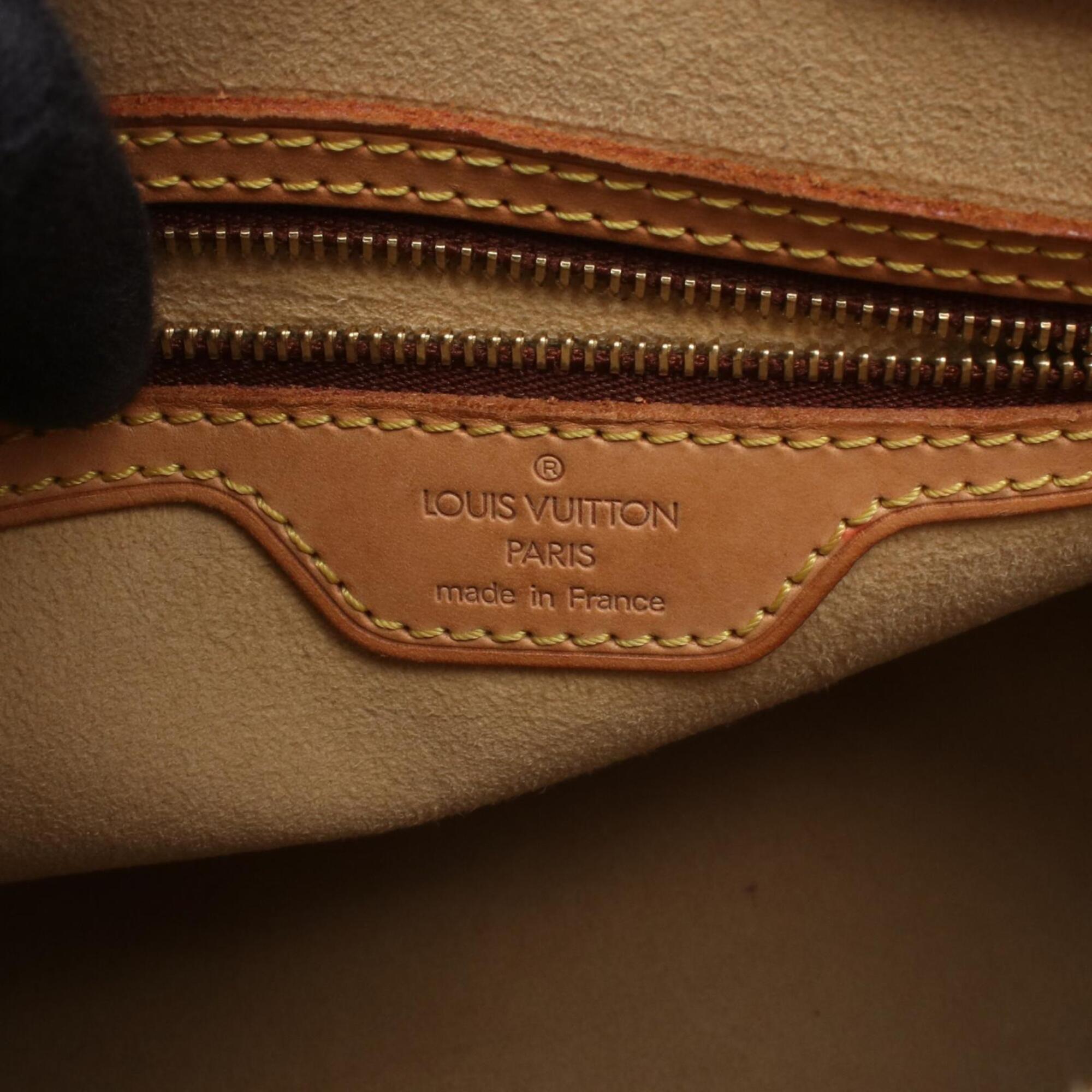 Louis Vuitton Brown Coated Canvas Leather Handbag Shoulder Bag (Pre-Owned)