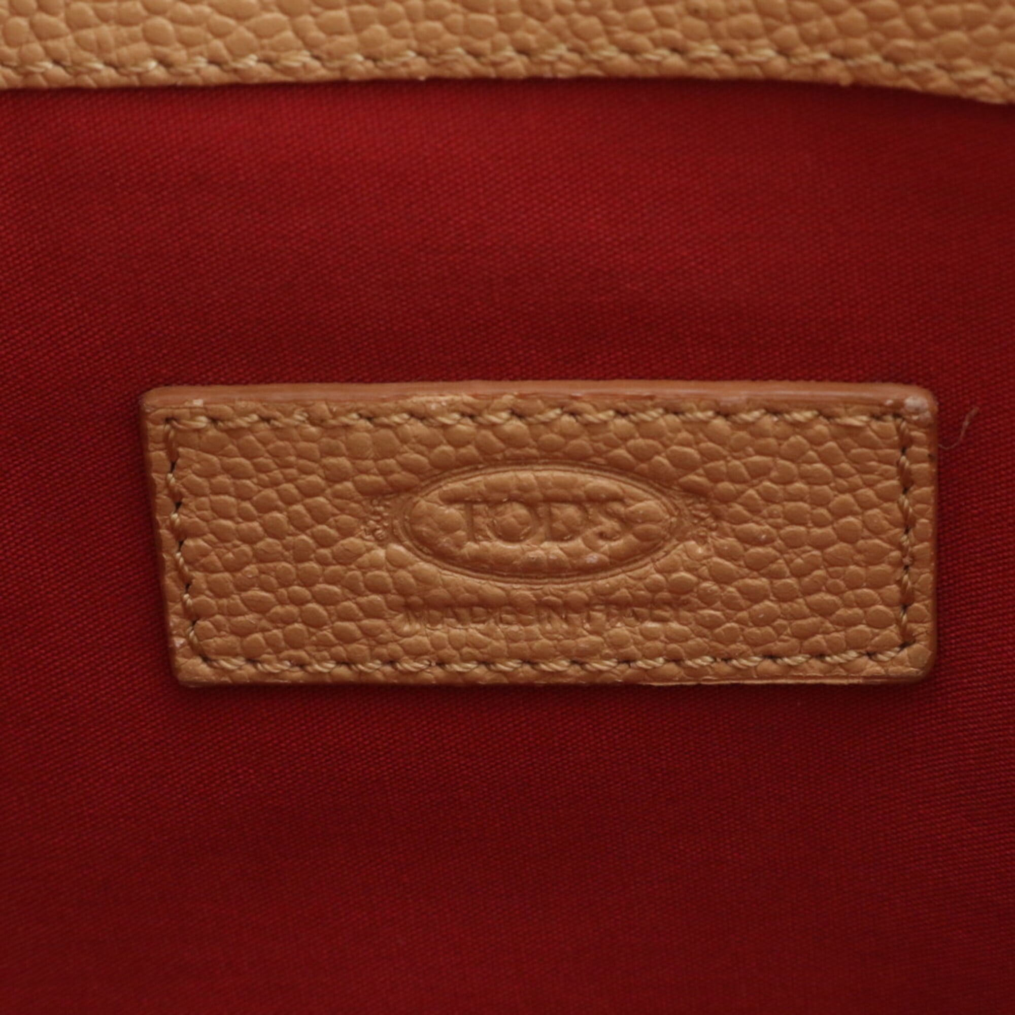 Tod's Beige Leather Handbag Shoulder Bag Tote Bag (Pre-Owned)