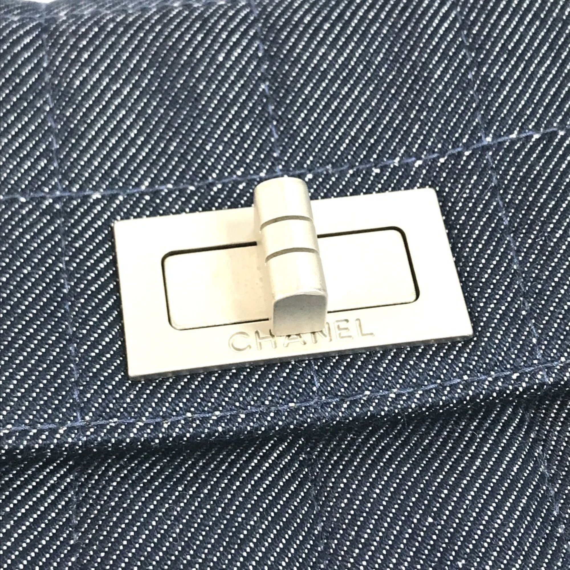 Chanel 2.55 Blue Denim Clutch Bag (Pre-Owned)