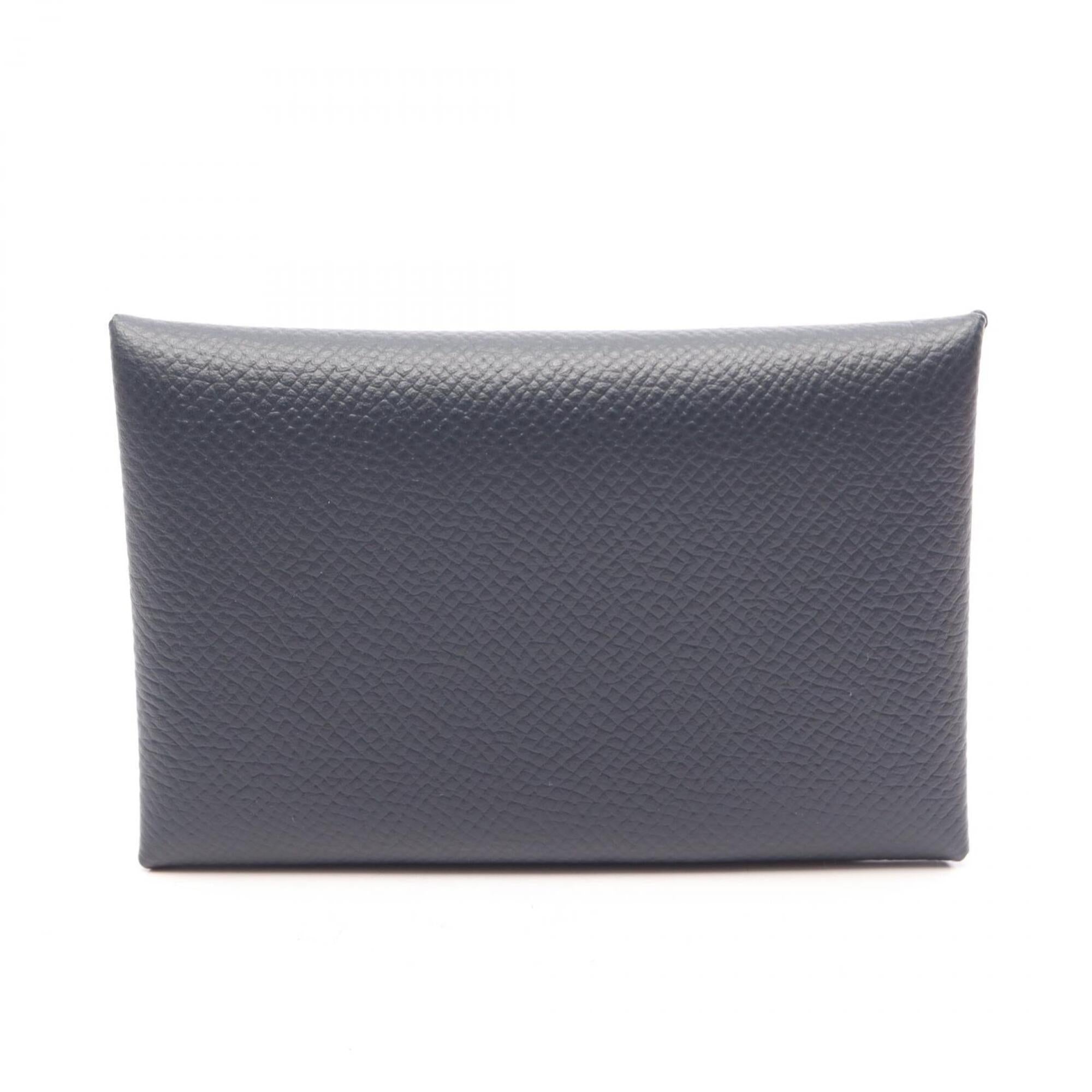 Hermes Navy Epsom Leather Coin Purse/Coin Case (Pre-Owned)