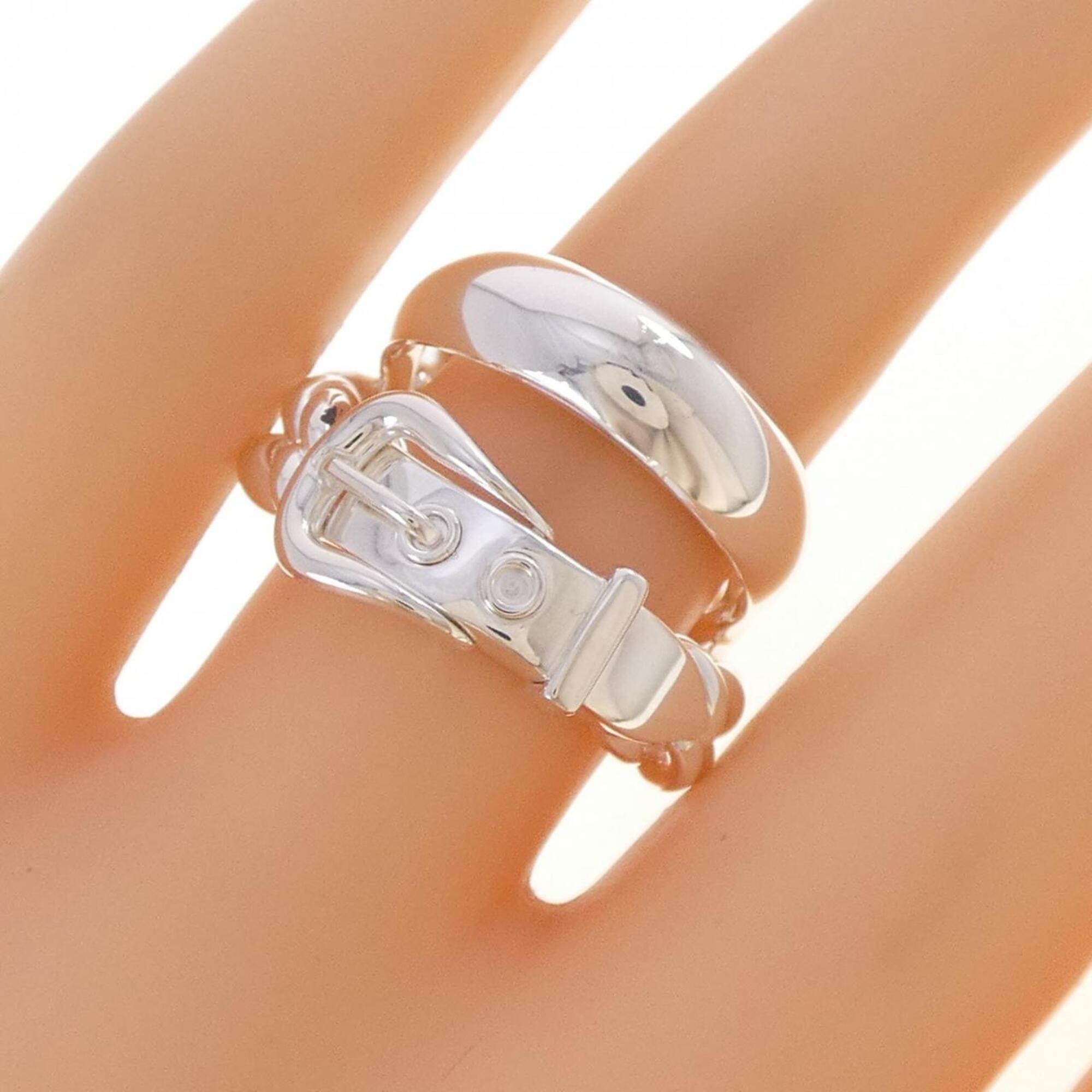 Hermes Silver Silver 925 Band Ring (Pre-Owned)