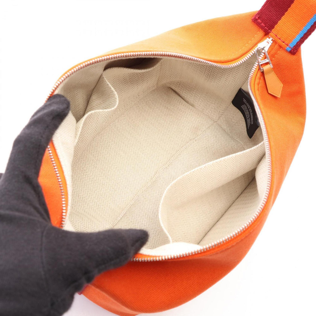 Hermes Bordeaux Orange Canvas Handbag (Pre-Owned)