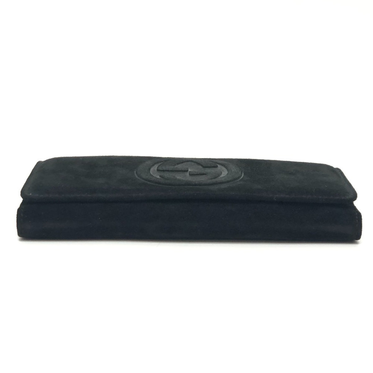 Gucci Black Suede Leather Long Wallet (Bi-Fold) (Pre-Owned)