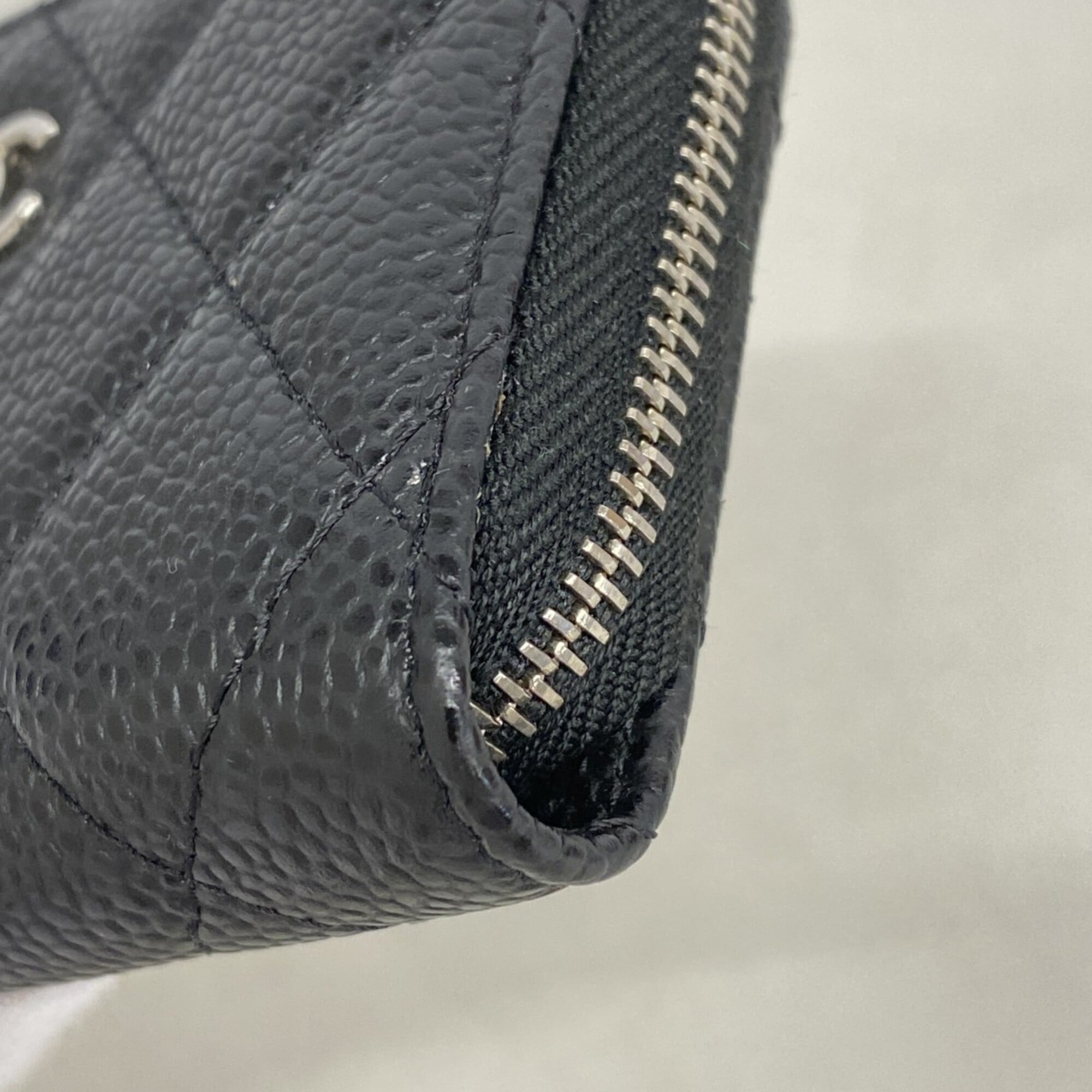 Chanel Black Grained Calfskin Coin Purse/Coin Case (Pre-Owned)